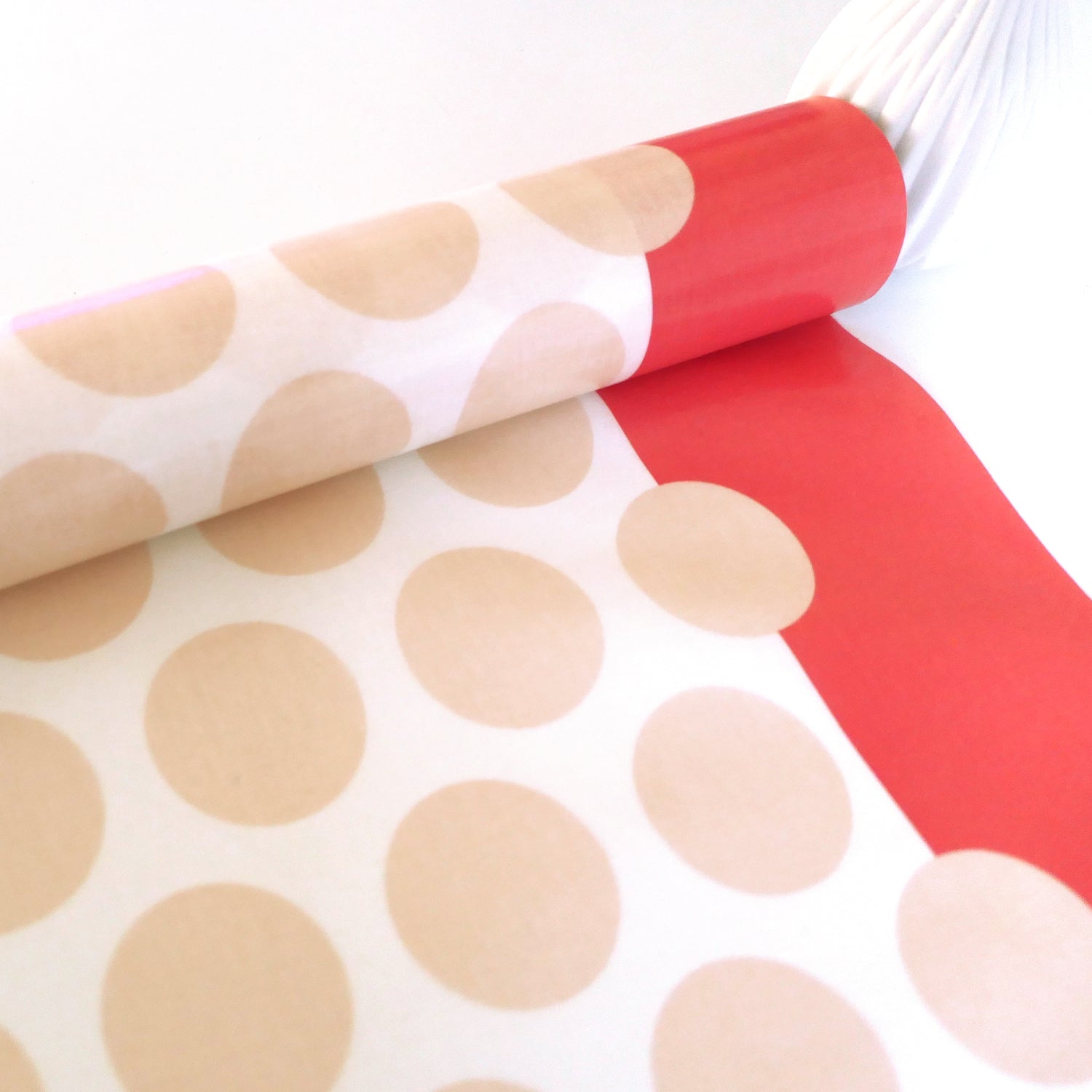 Wachstuch, Oilcloth, Mega Dots, Coral