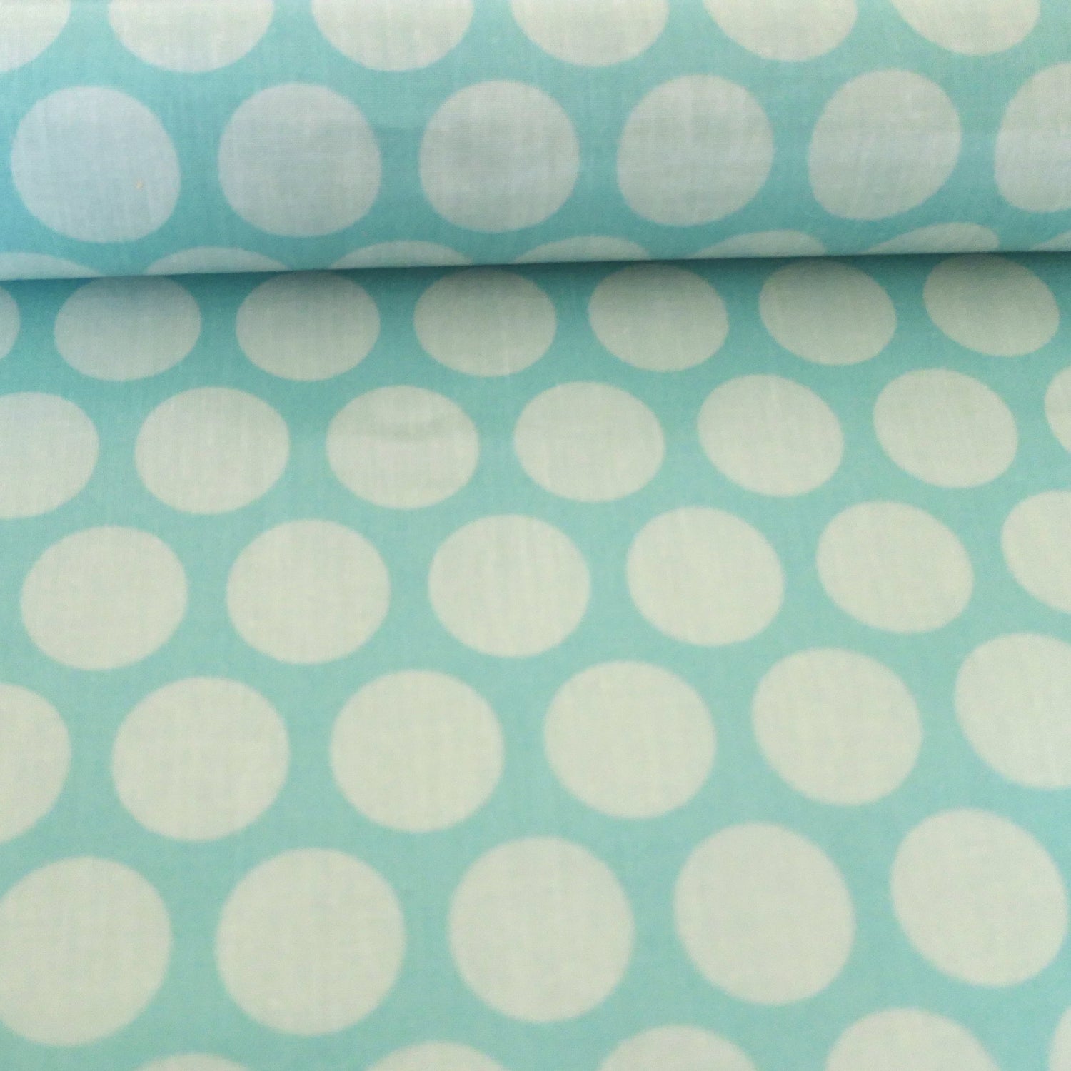 A.U Maison Wachstuch Oilcloth, Super Dots, Aqua, Sky