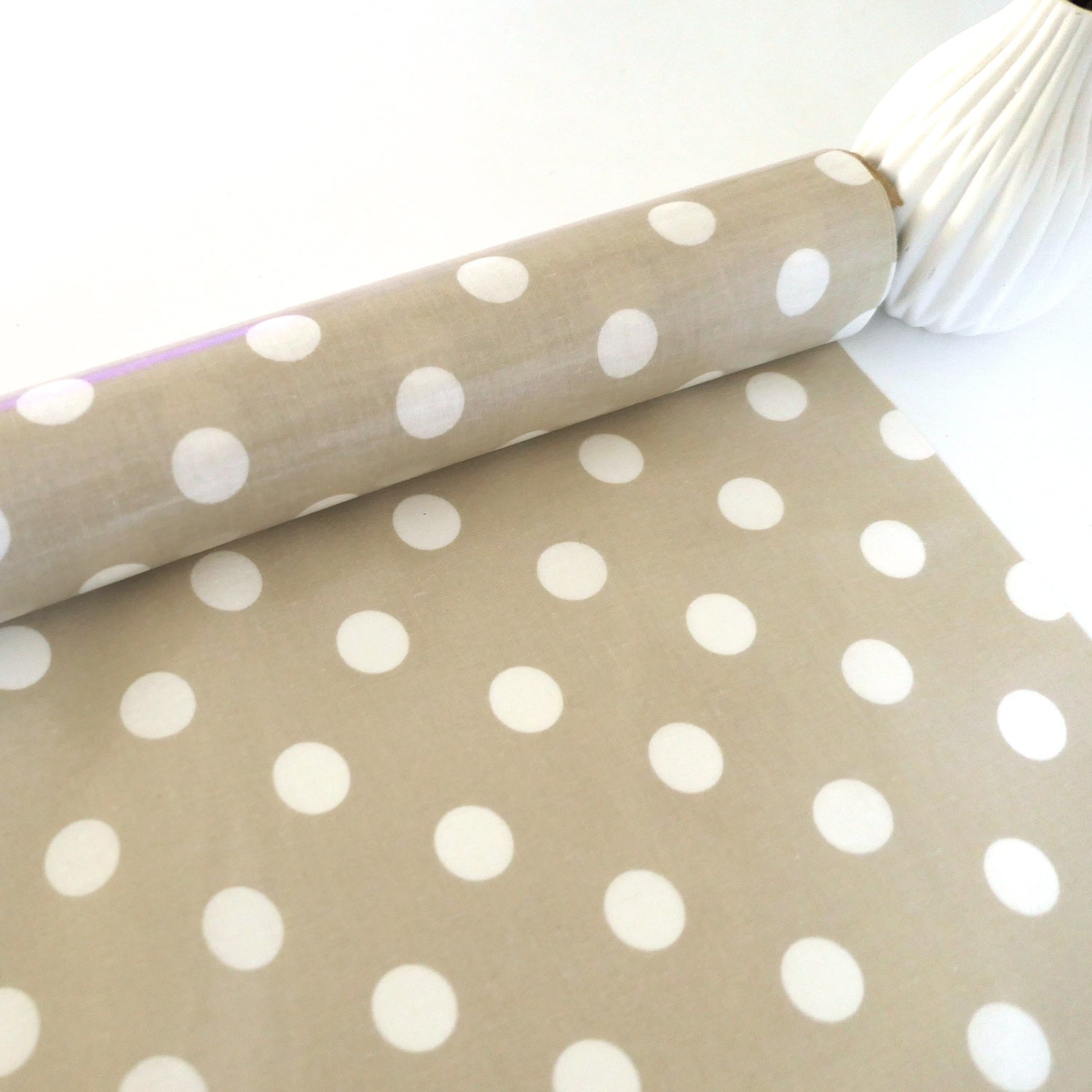 Wachstuch Oilcloth, Giant Dots, Toffee