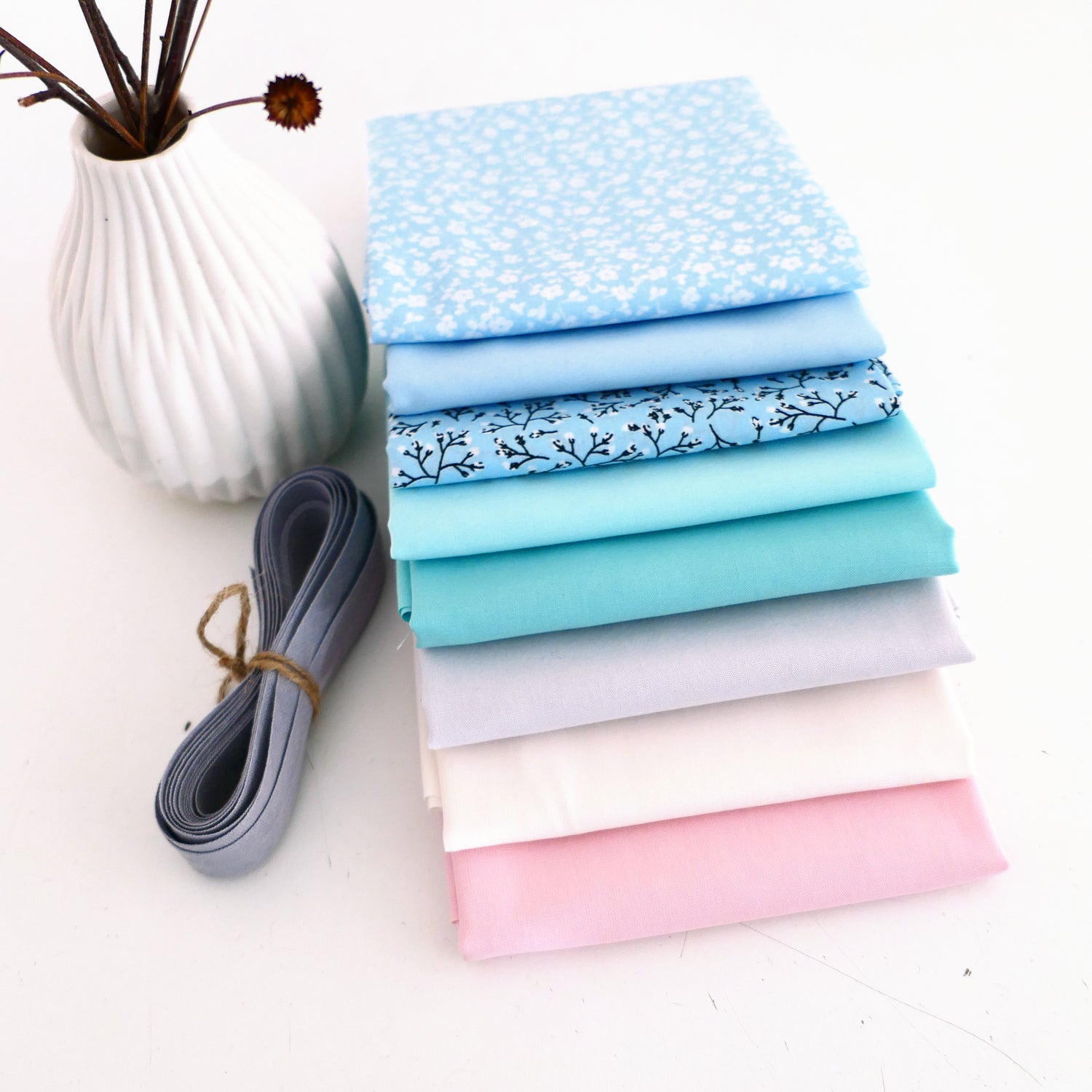 Stoffpaket DIY Girlande, Baumwolle, 8 x 50 x 35 cm Stoffe, Pastell, Bunt