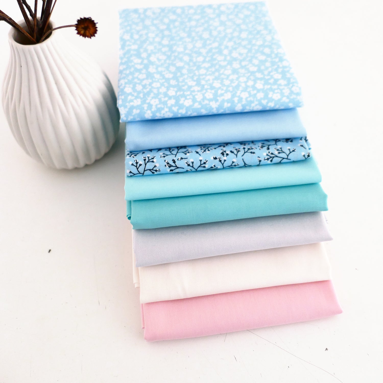 Stoffpaket DIY Girlande, Baumwolle, 8 x 50 x 35 cm Stoffe, Pastell, Bunt