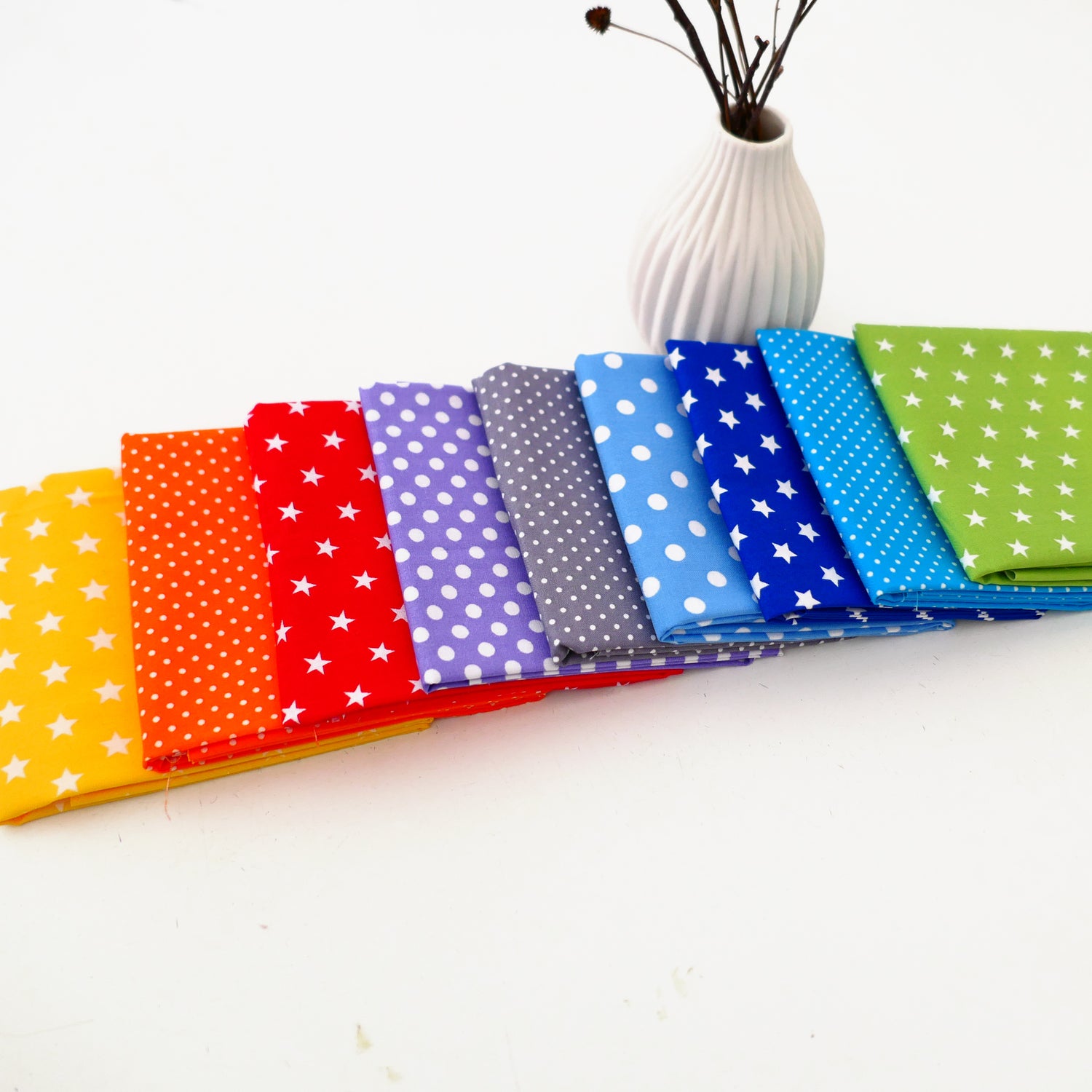 Stoffpaket DIY Girlande, Baumwolle, 9 x 50 x 35 cm Stoffe, Regenbogen, Bunt
