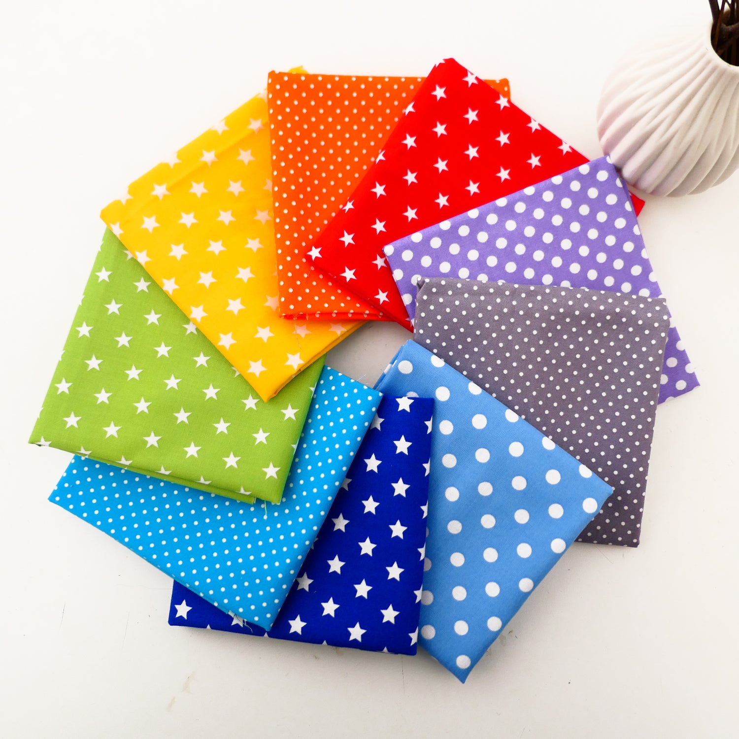 Stoffpaket DIY Girlande, Baumwolle, 9 x 50 x 35 cm Stoffe, Regenbogen, Bunt