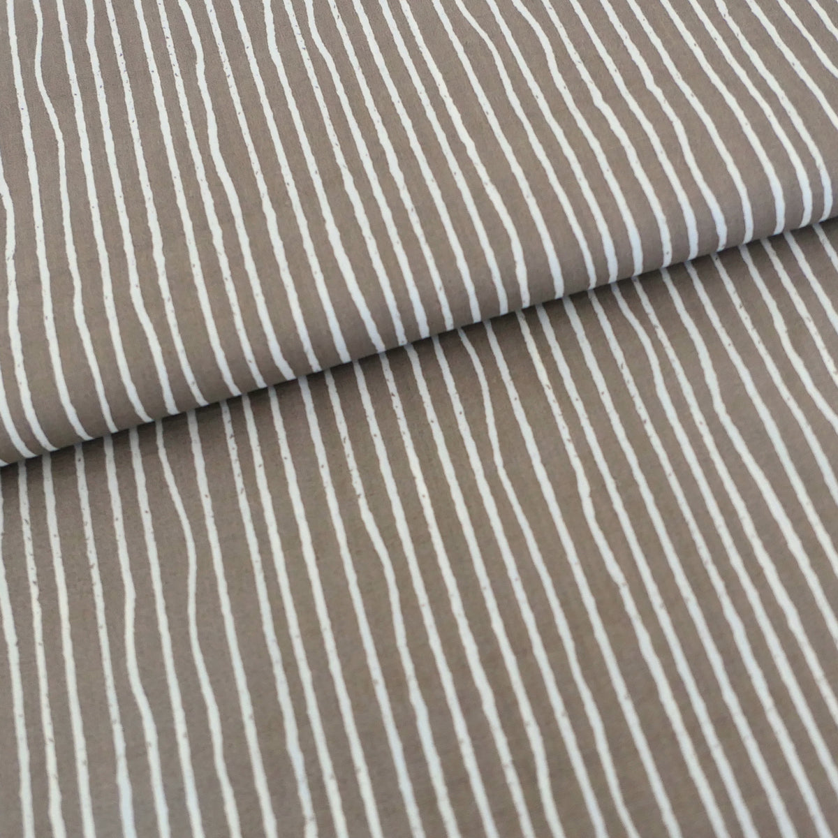 Baumwollstoff, Birch, Farm Fresh, Linien, Taupe, organic
