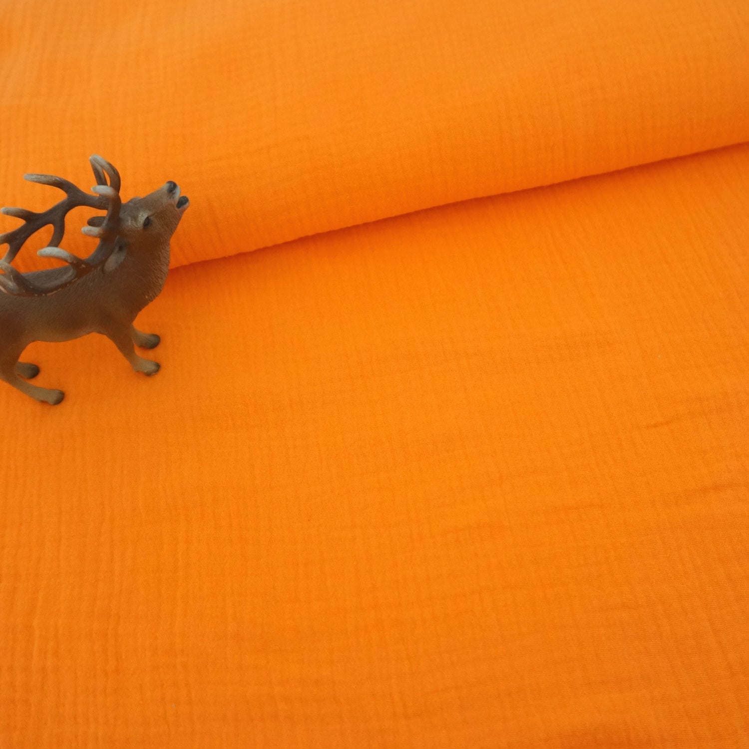 Musselin, Double Gauze, Neonorange Uni, Meterware