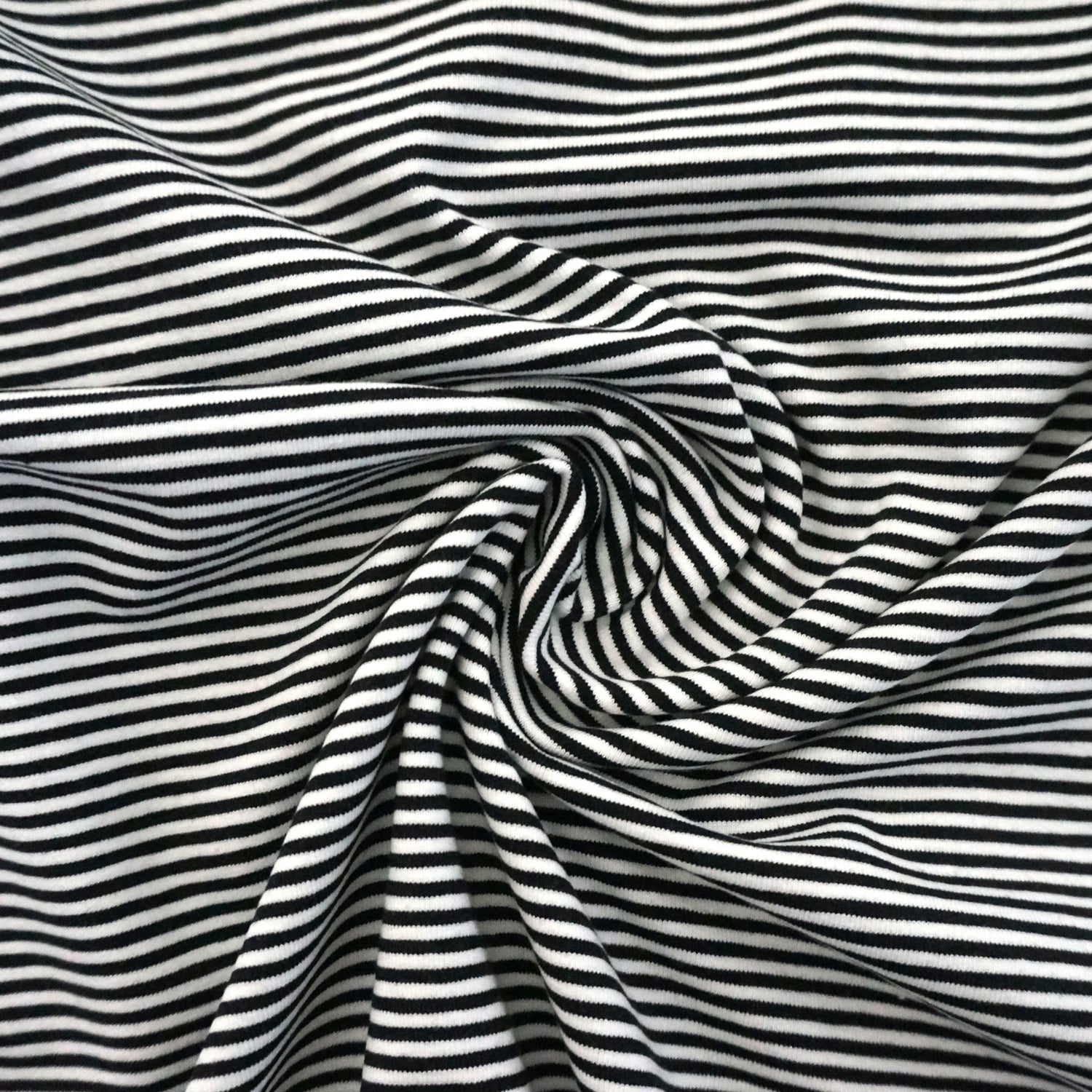 Ringeljersey 3mm, Streifen, Schwarz/Weiß, Meterware