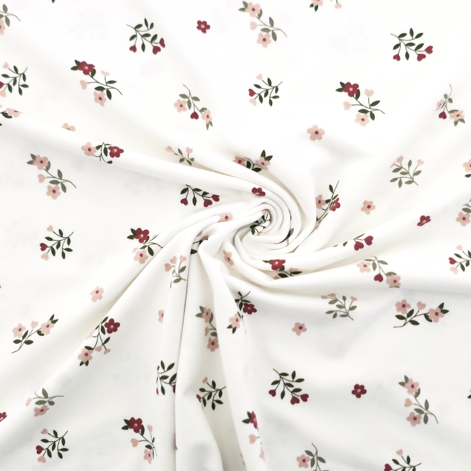 Jersey Streublumenzweige Off-White, Bunt, Meterware