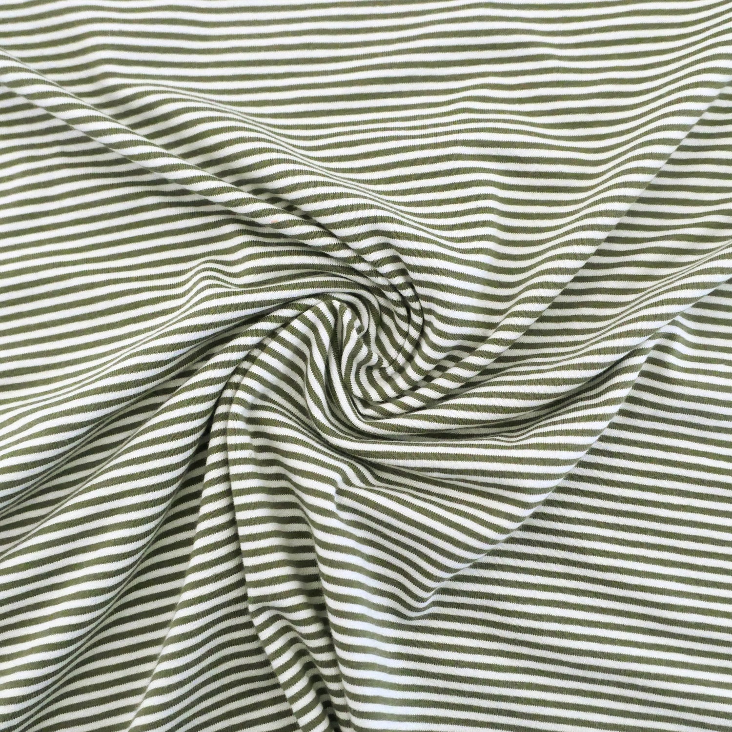 Ringeljersey 3mm, Streifen, Tannengrün/Weiß, Meterware