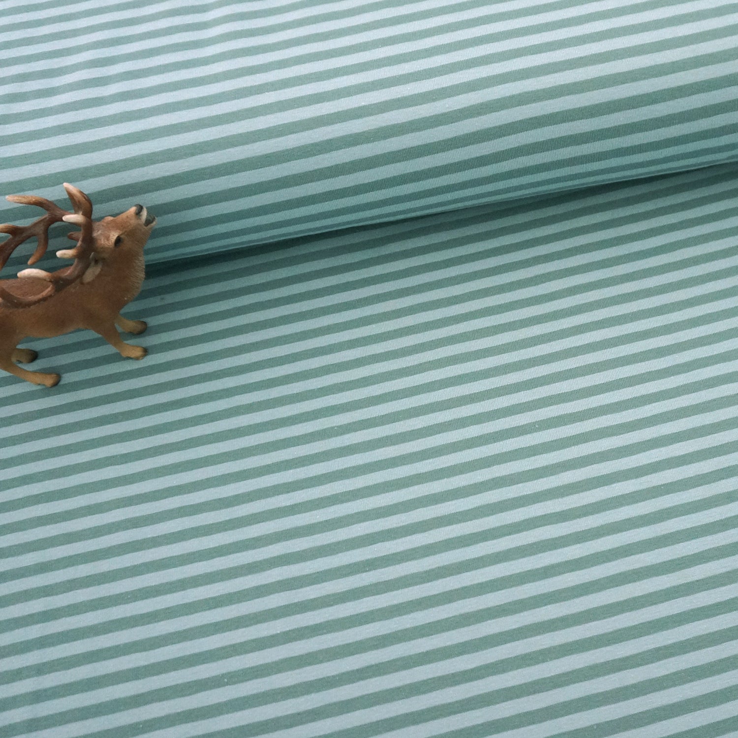 Ringeljersey 5 mm, Streifen, Mint/Dunkelmint, Meterware