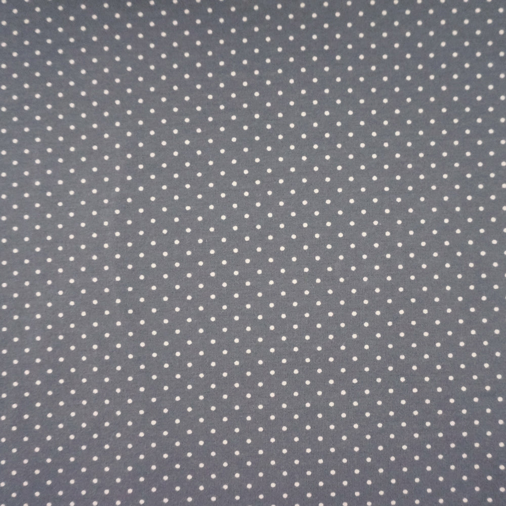 Jersey, kleine Punkte, Grau, Weiß, Meterware
