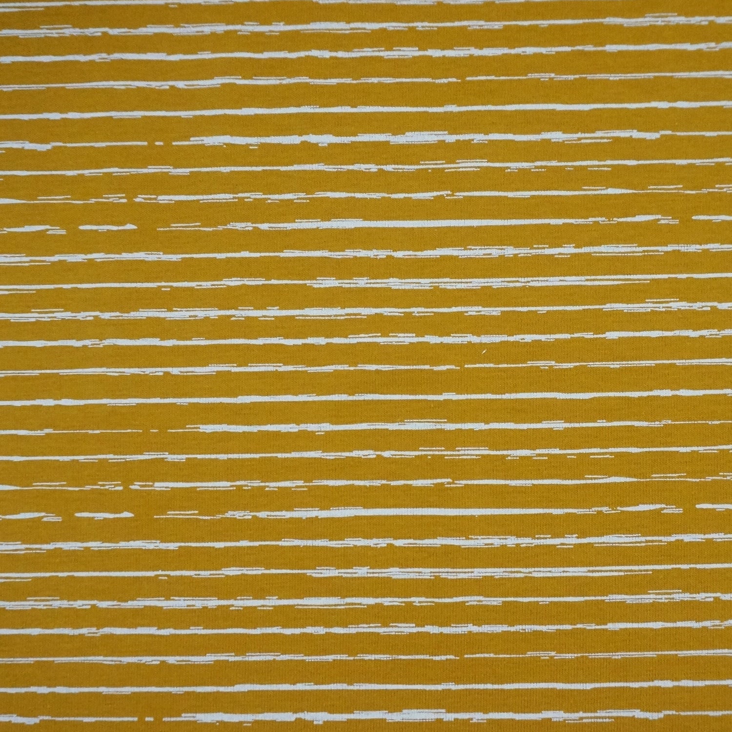 Baumwollstoff, Linien, Senf, Weiß, Meterware