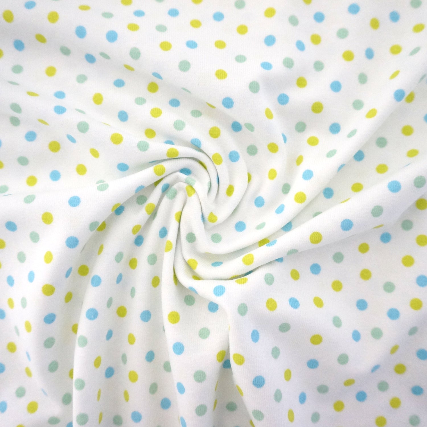 Jersey, Punkte, Ink Dots, Kleckse, Weiß, Mint, Meterware