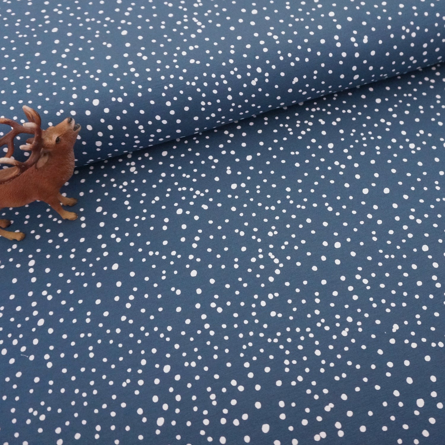 Jersey, Kleckse, Punkte, Blau, Meterware