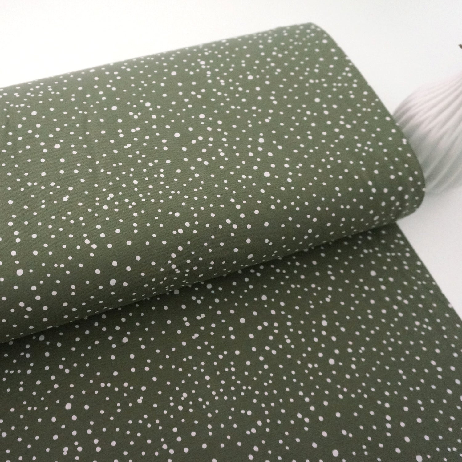 Jersey, Kleckse, Punkte, Moos, Meterware