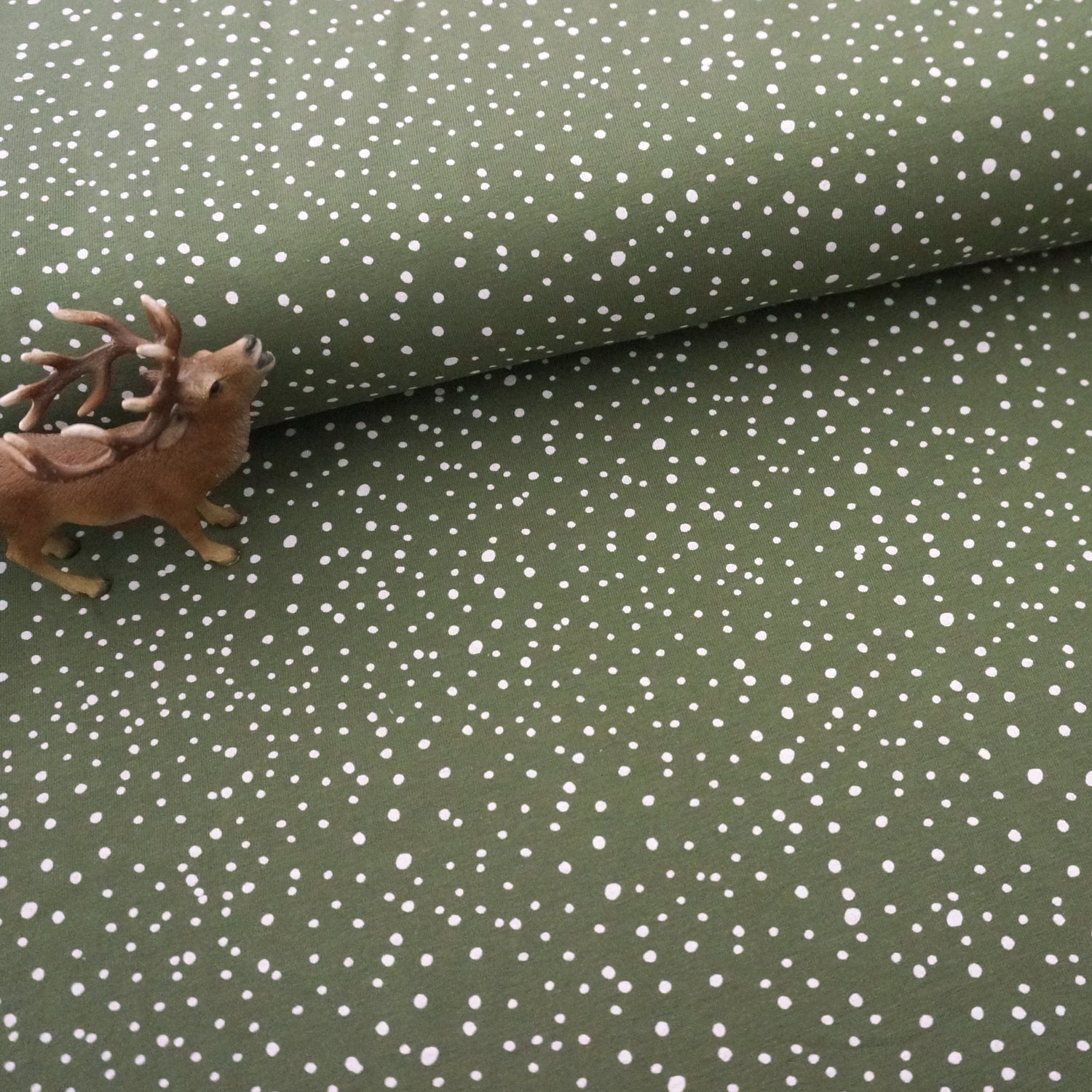 Jersey, Kleckse, Punkte, Moos, Meterware