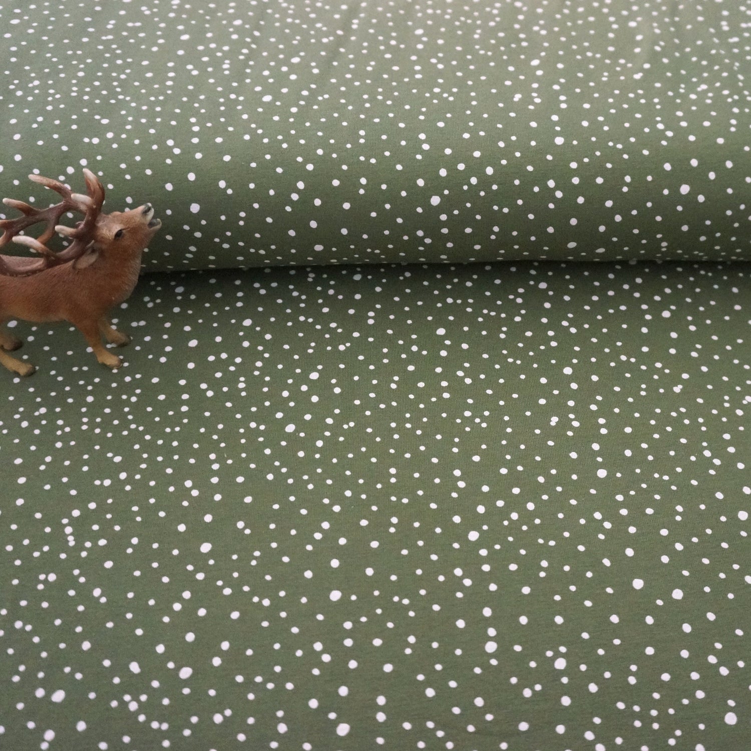 Jersey, Kleckse, Punkte, Moos, Meterware