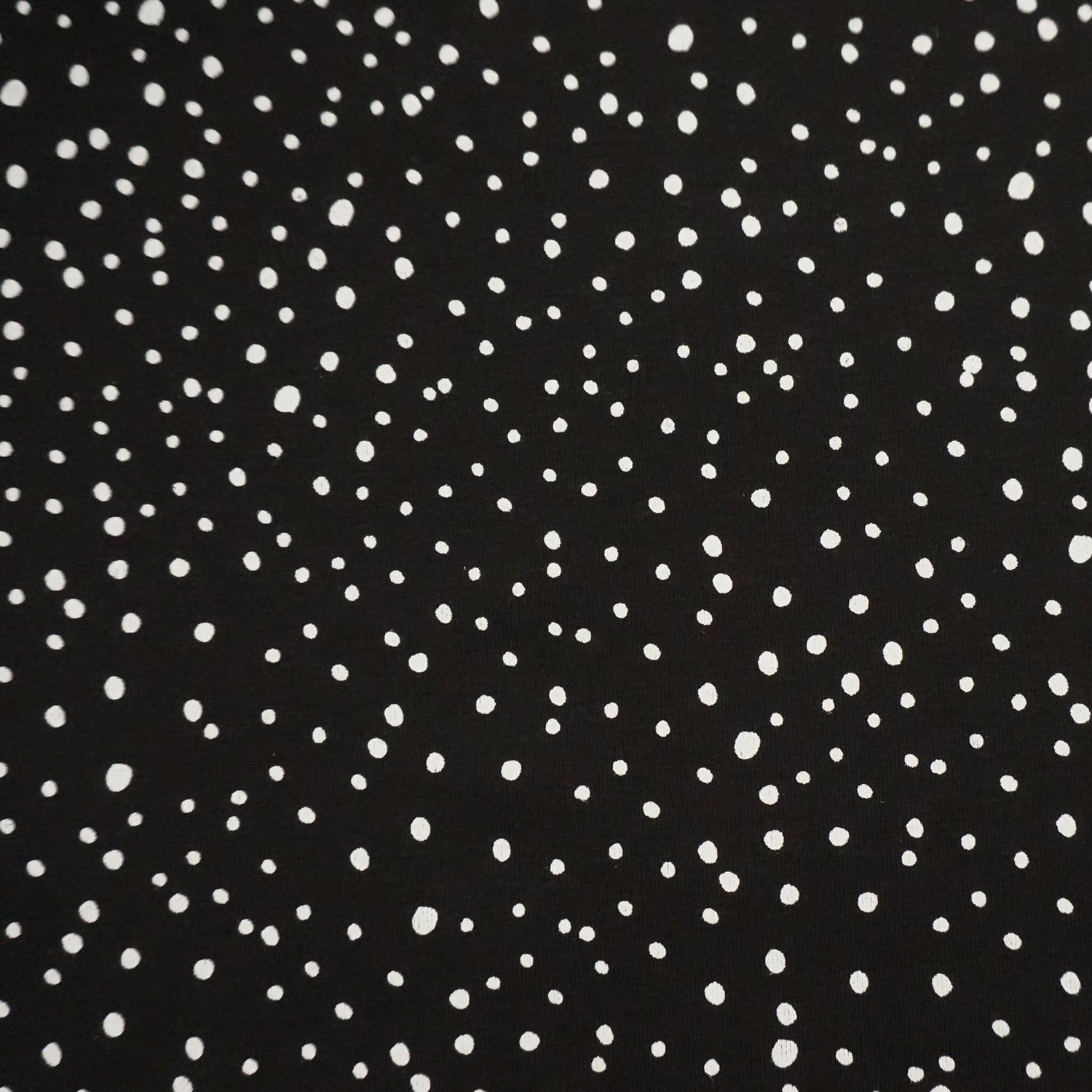 Jersey, Kleckse, Punkte, Schwarz, Meterware