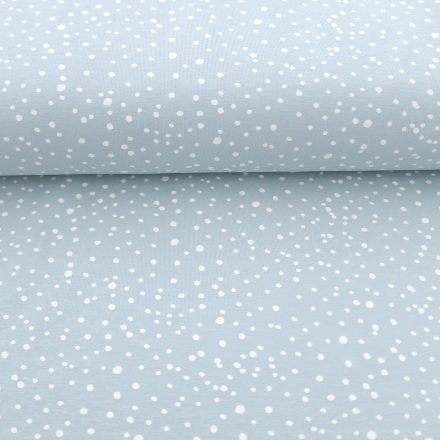 Jersey, Kleckse, Punkte, Zartblau, Meterware