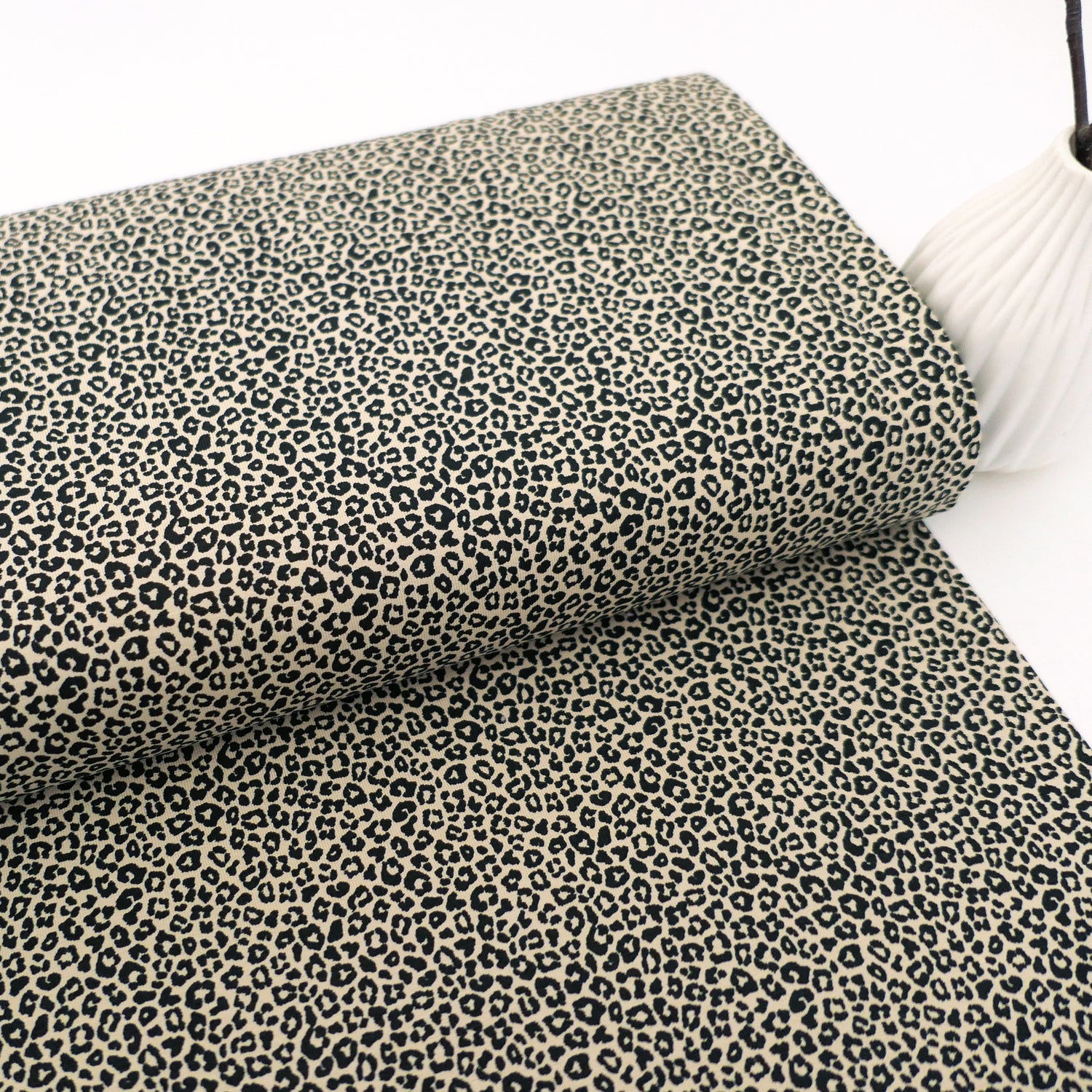 Jersey Leopard, Leo, Beige/Schwarz, Meterware