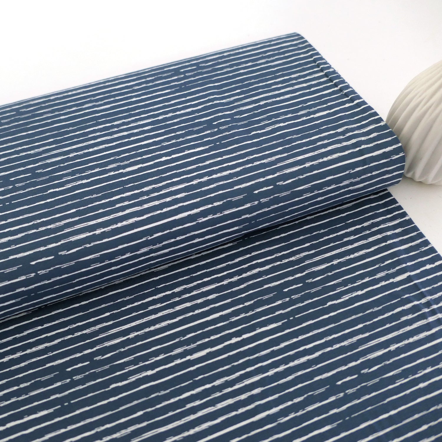 Jersey, Linien, Streifen, Blau/Weiß, Meterware