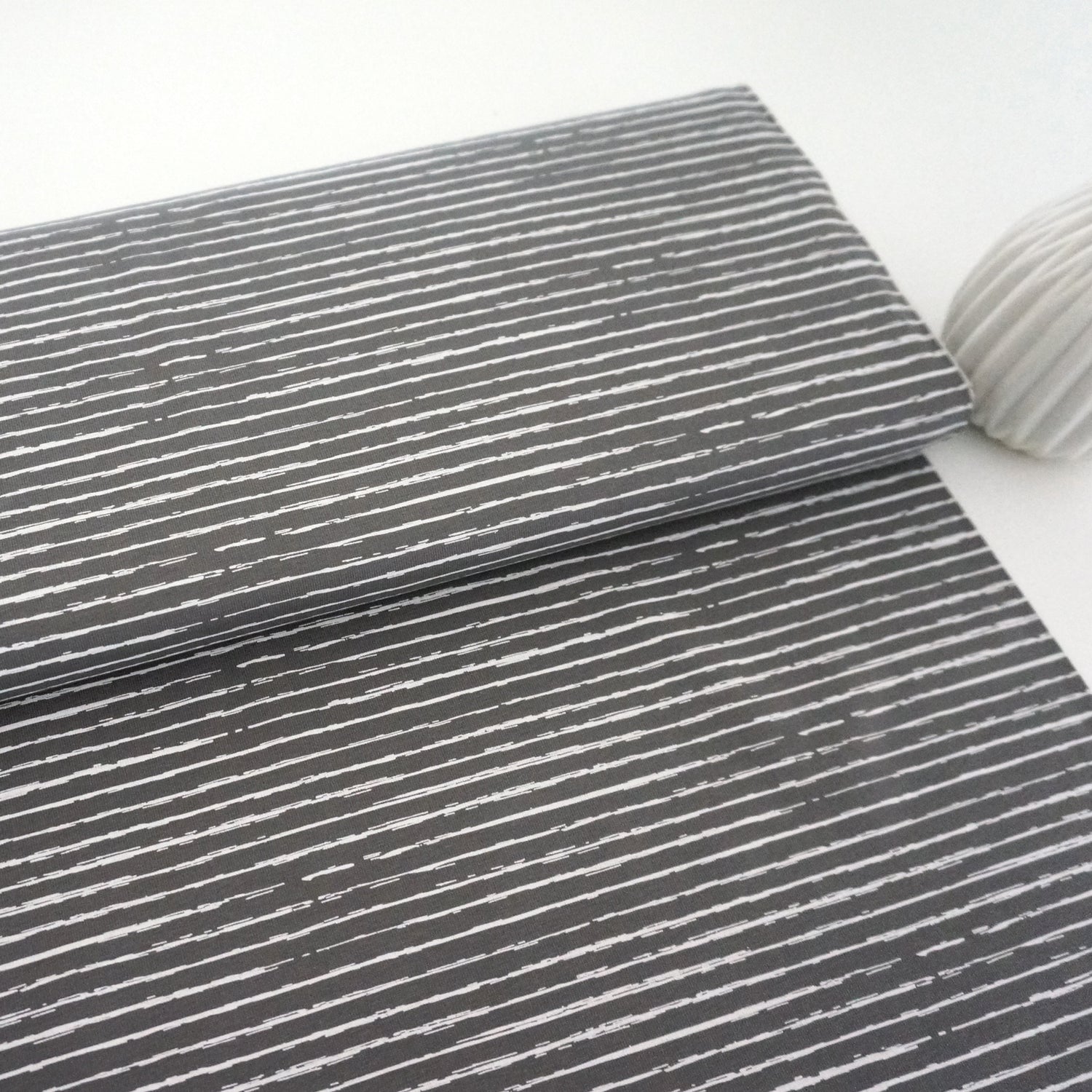 Jersey, Linien, Streifen, Grau, Meterware