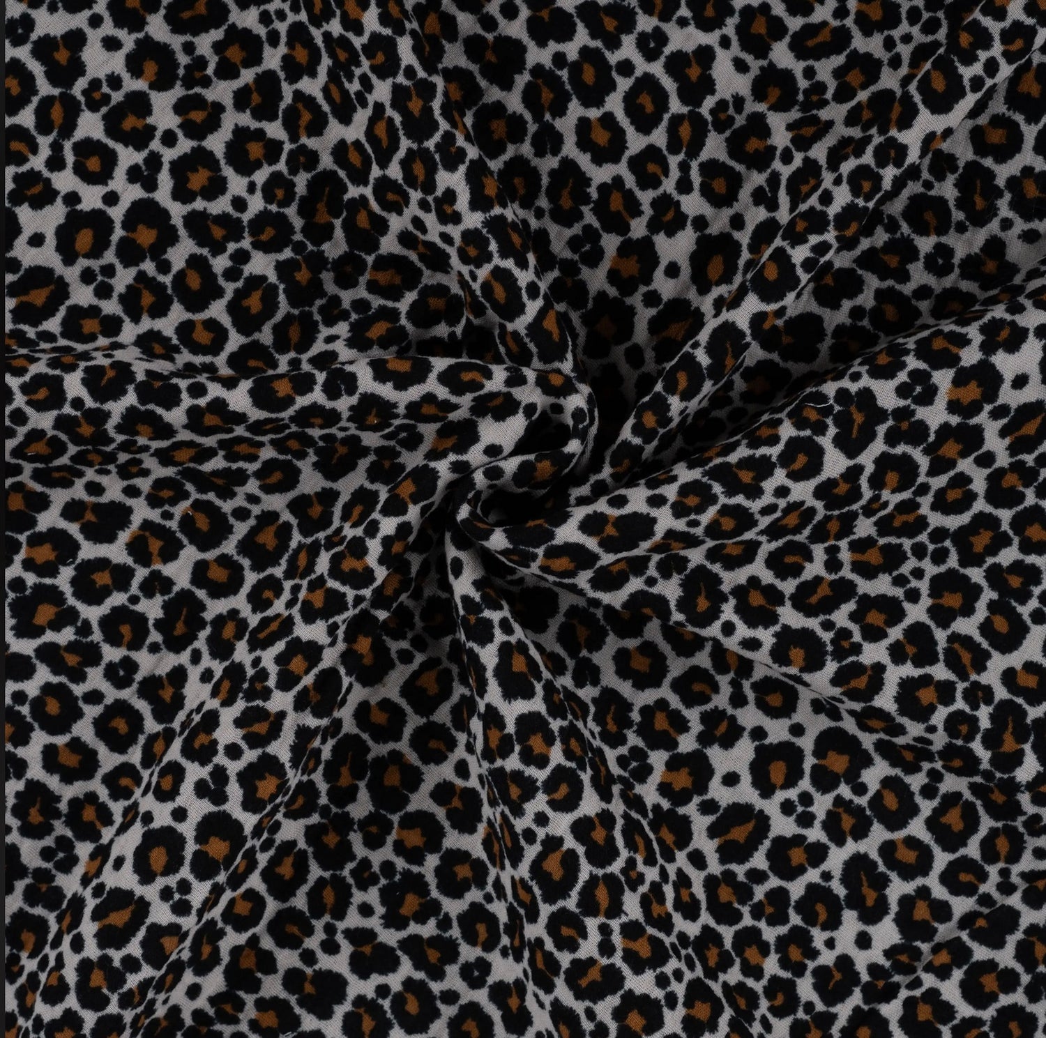 Musselin, Double Gauze, Leo, Leopard, Sand, Meterware