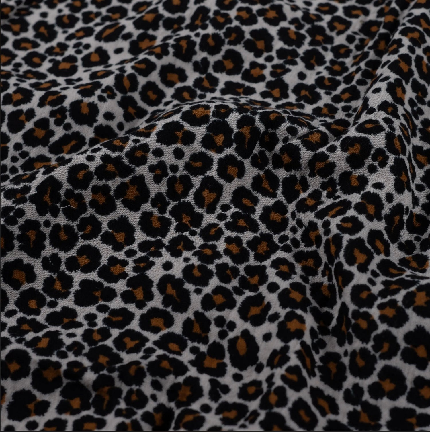 Musselin, Double Gauze, Leo, Leopard, Sand, Meterware