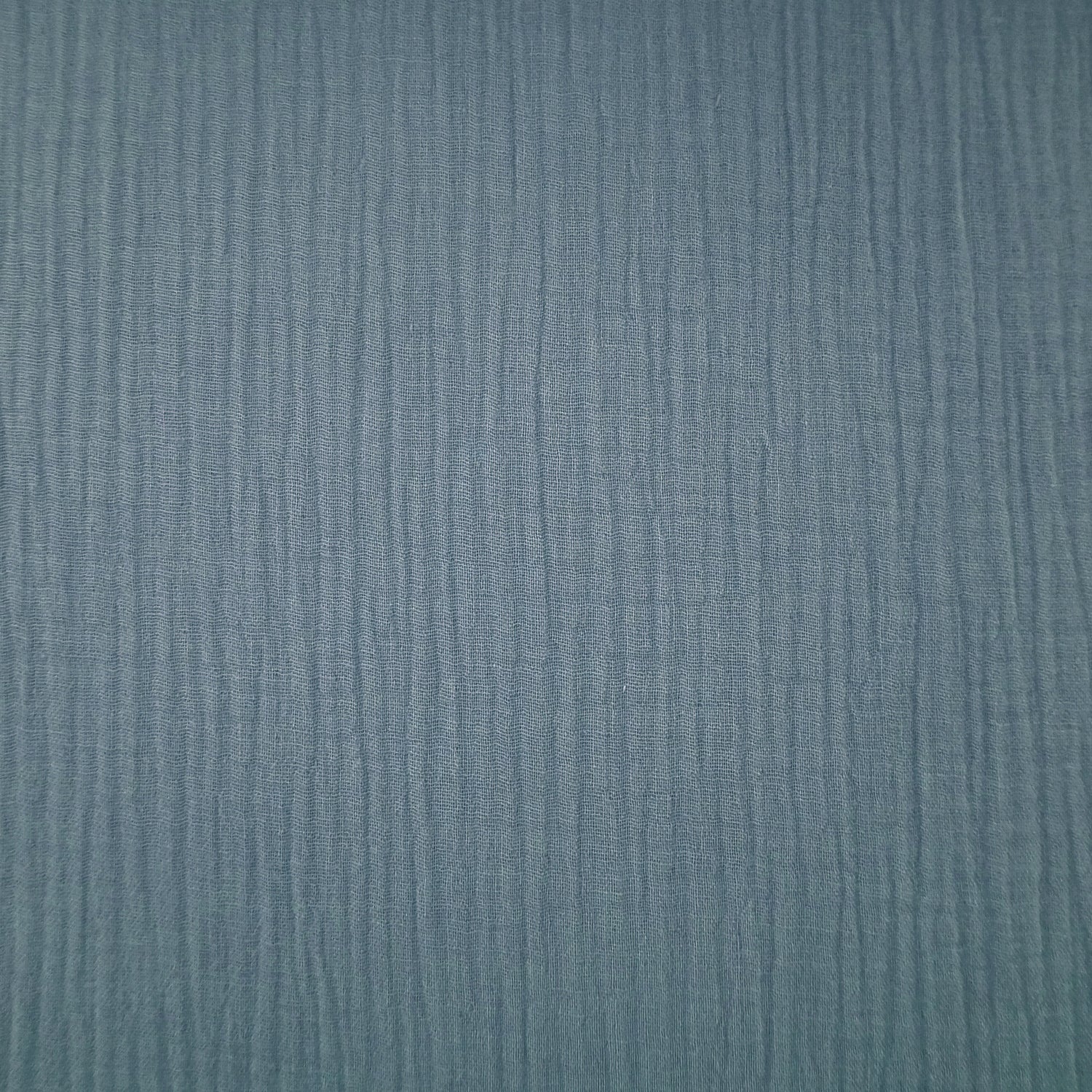 Musselin, Double Gauze, Uni, Rauchblau, Meterware