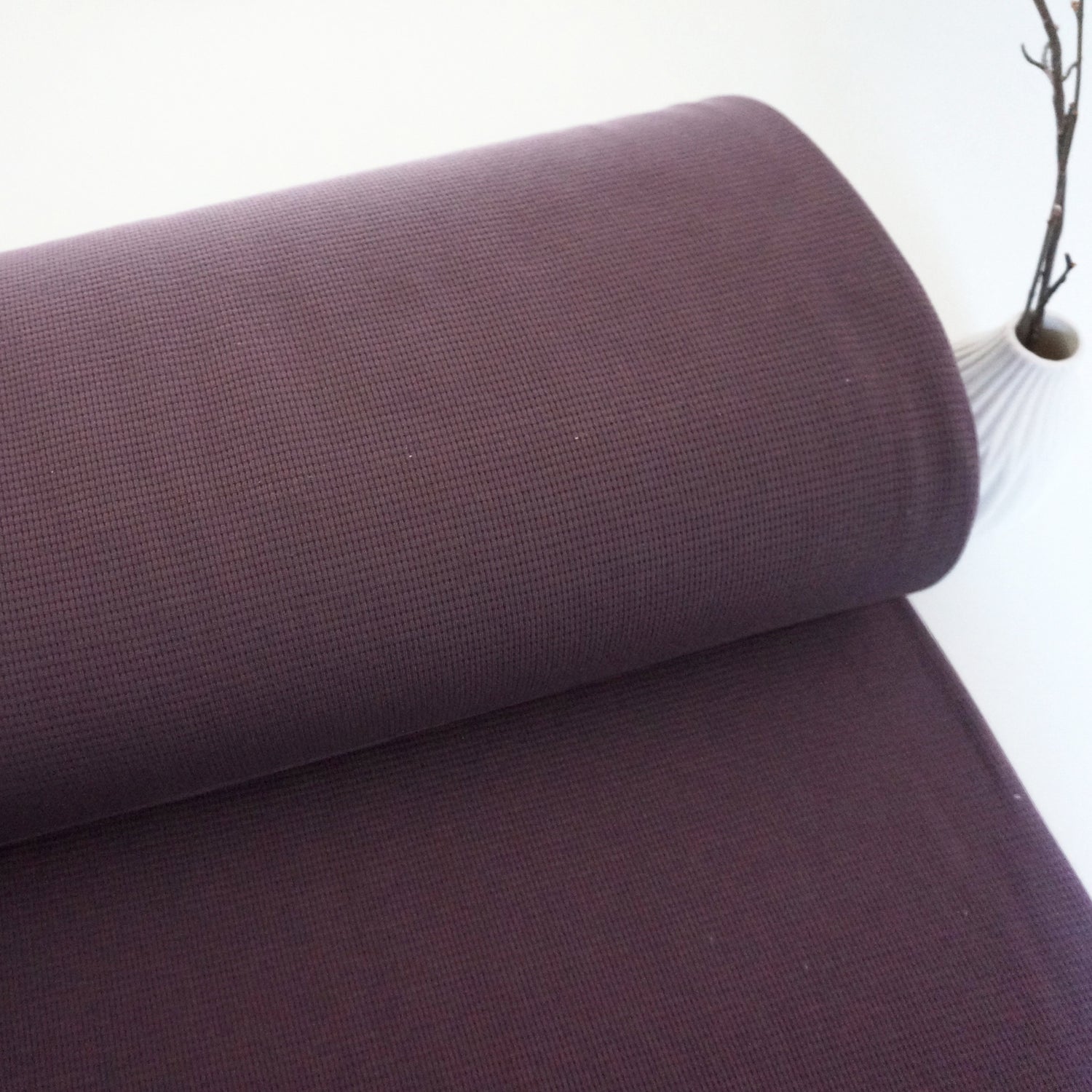 Waffelstrick, Waffeljersey, Uni, Mauve, Meterware