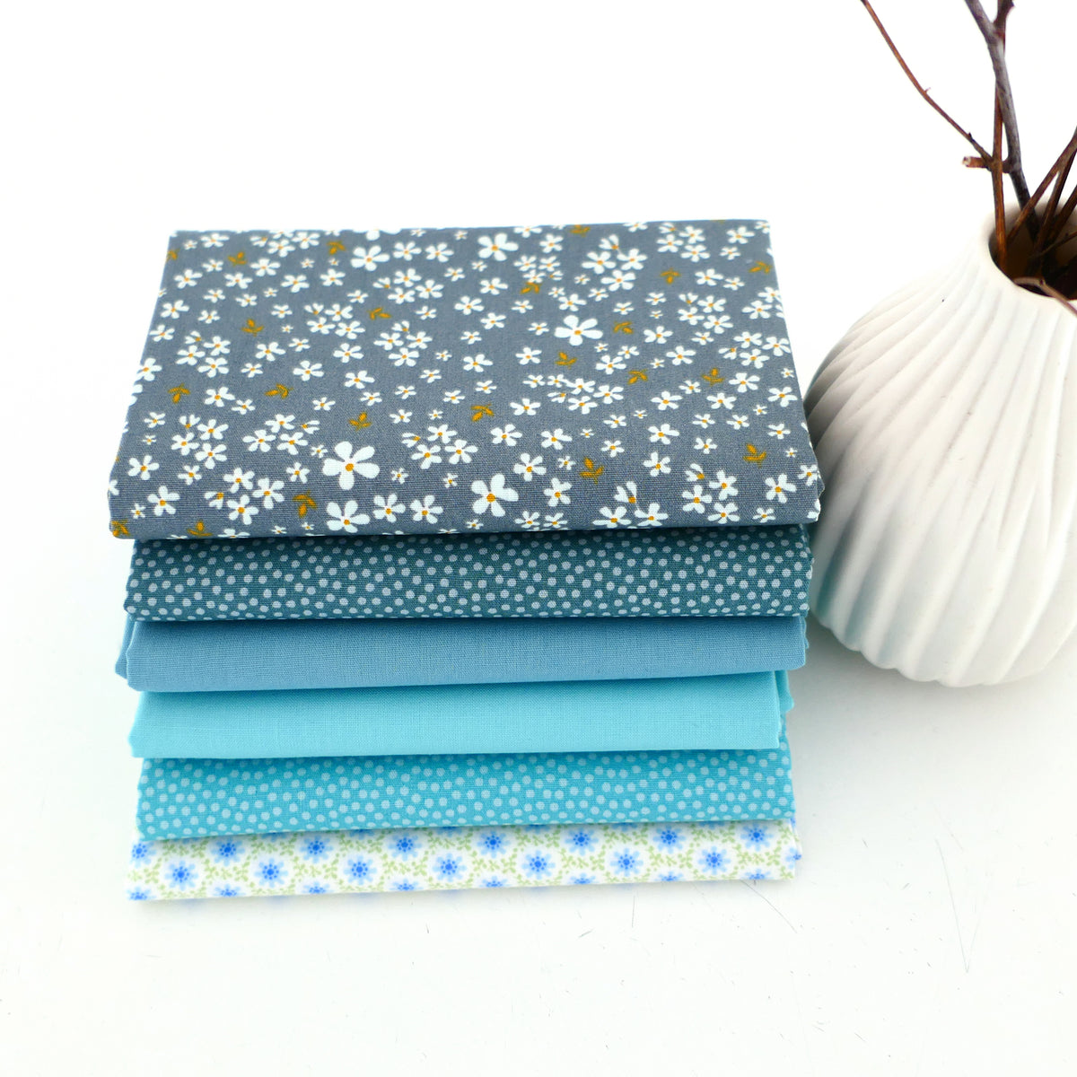 Restepaket, Baumwolle, Streublumen, Kleckse, Unis, All Mint