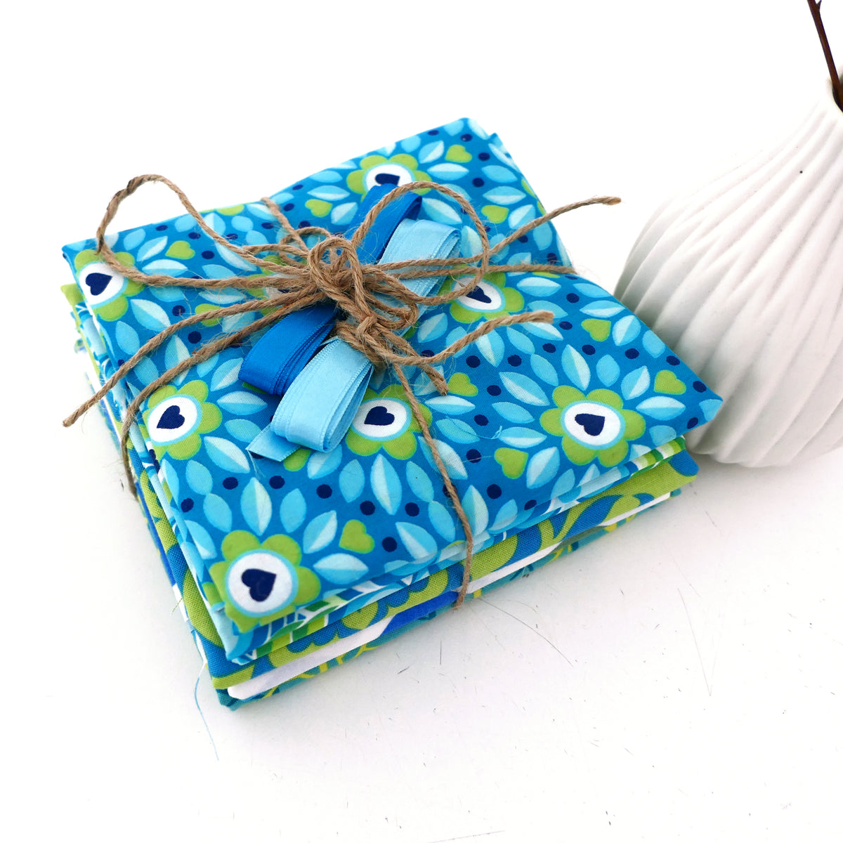 Restepaket, Baumwolle für Patchworkprojekte, Grün und Türkis