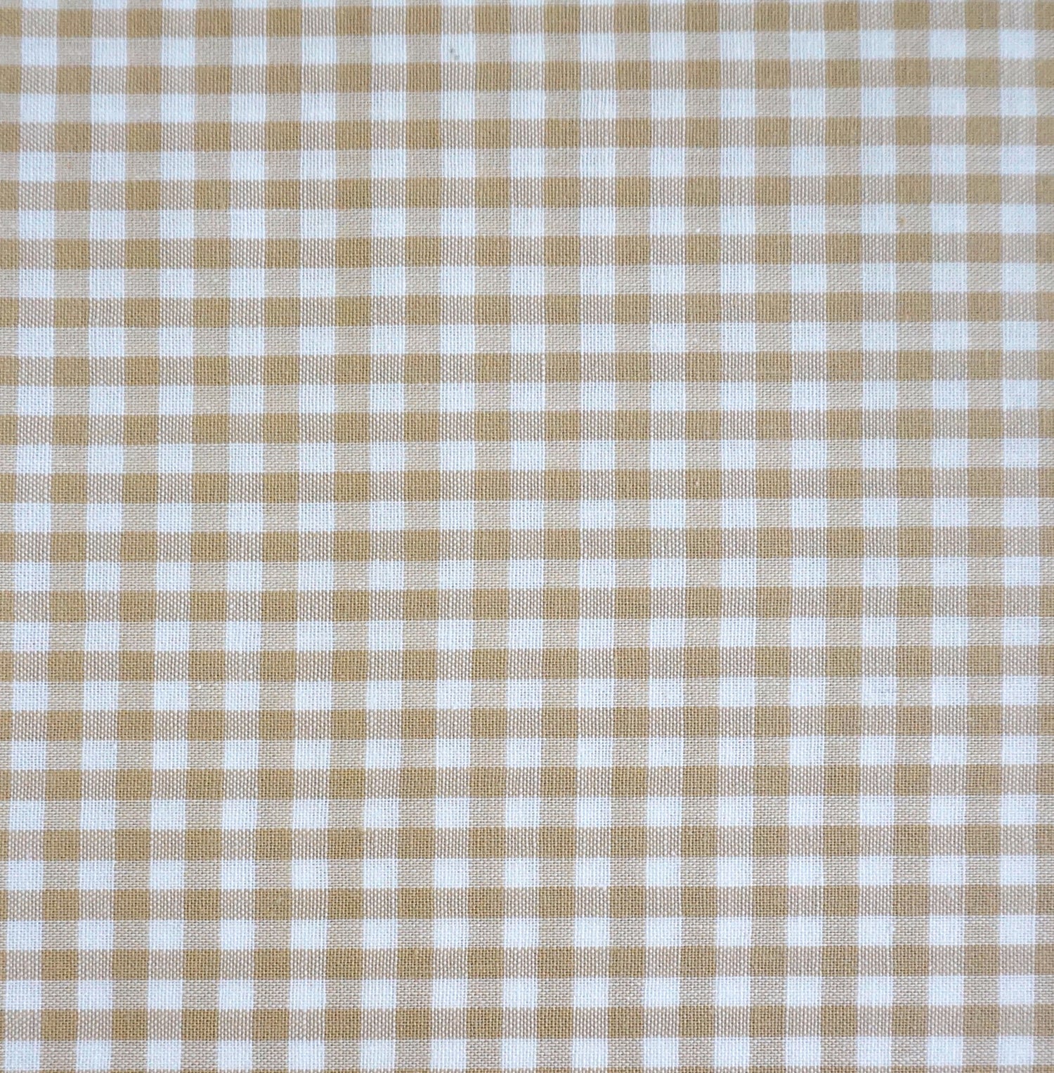 Baumwollstoff, Vichykaro 5 mm, Beige, Meterware