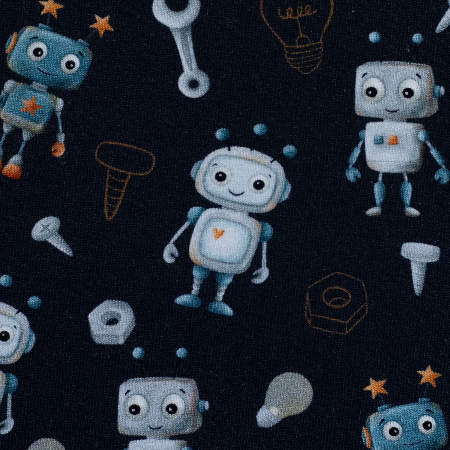 Jersey, Swafing, Hello Robot, Roboter, Dunkelblau, Meterware