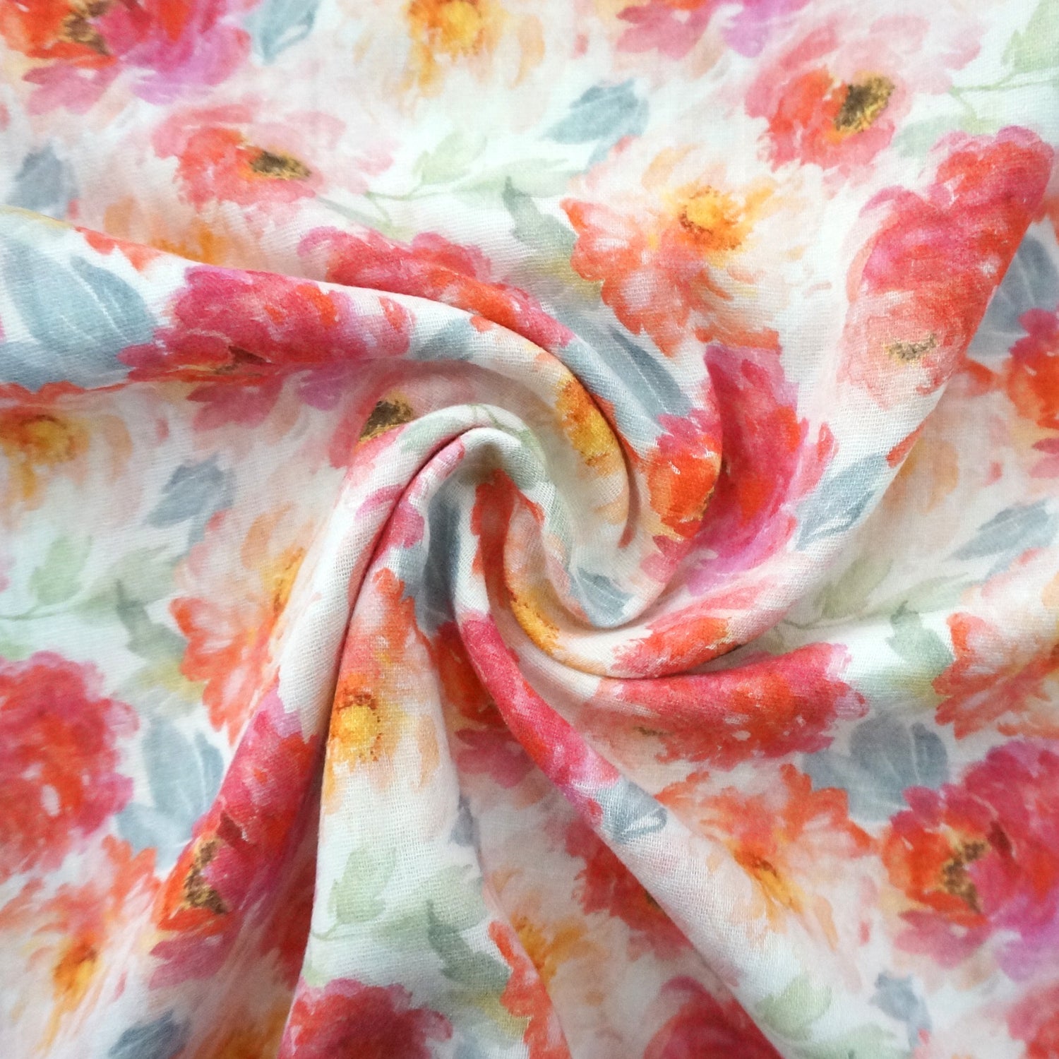 Musselin Rosen, Water Colour, Meterware