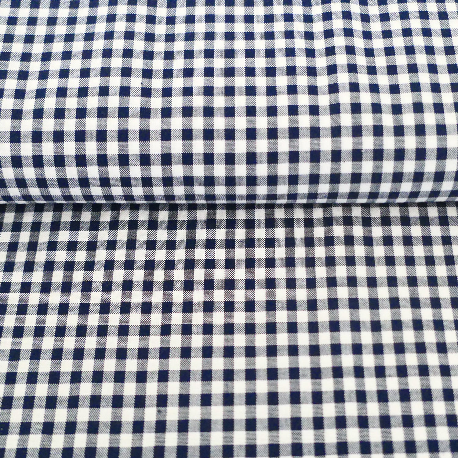 Baumwollstoff, Vichykaro 5 mm, Dunkelblau, Meterware