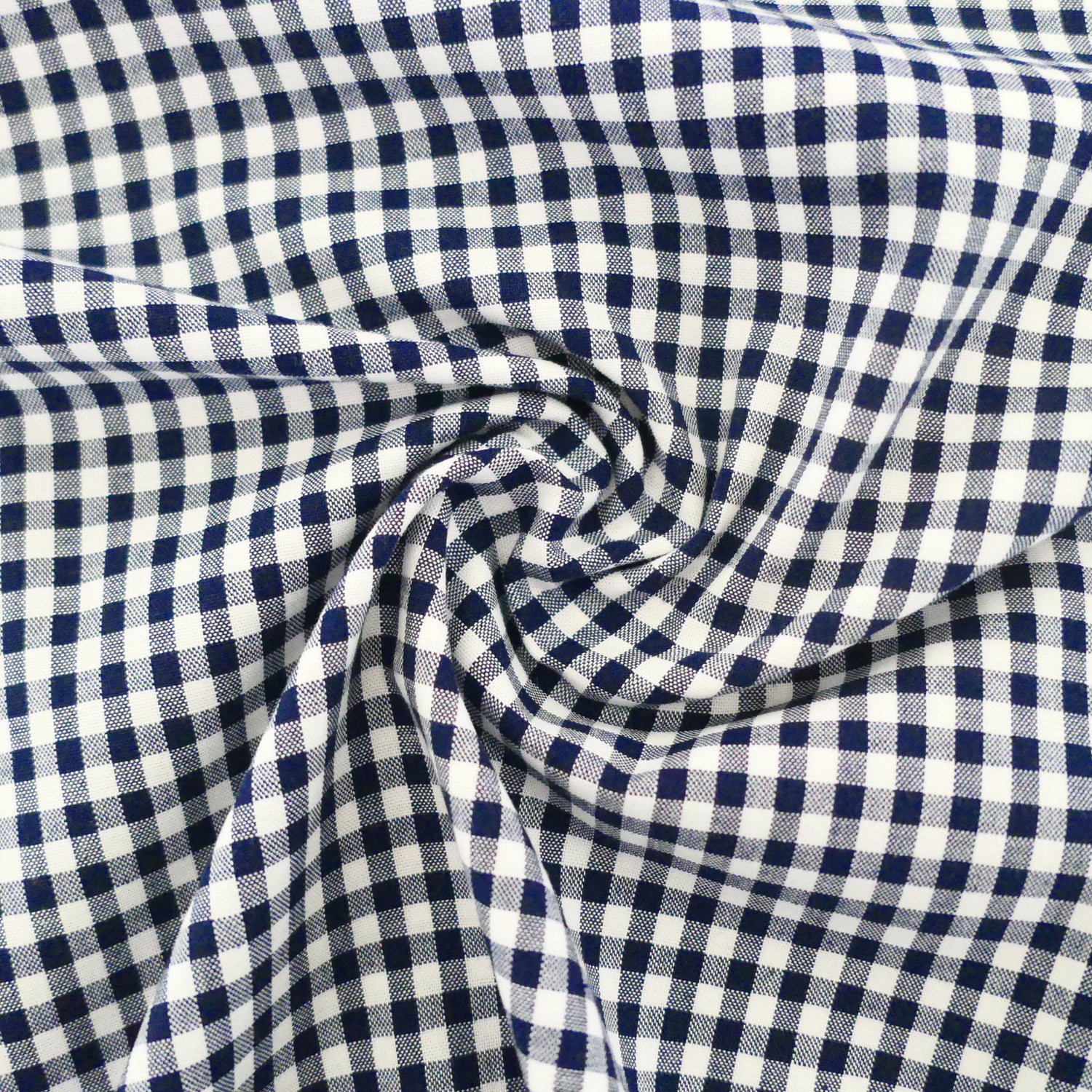 Baumwollstoff, Vichykaro 5 mm, Dunkelblau, Meterware