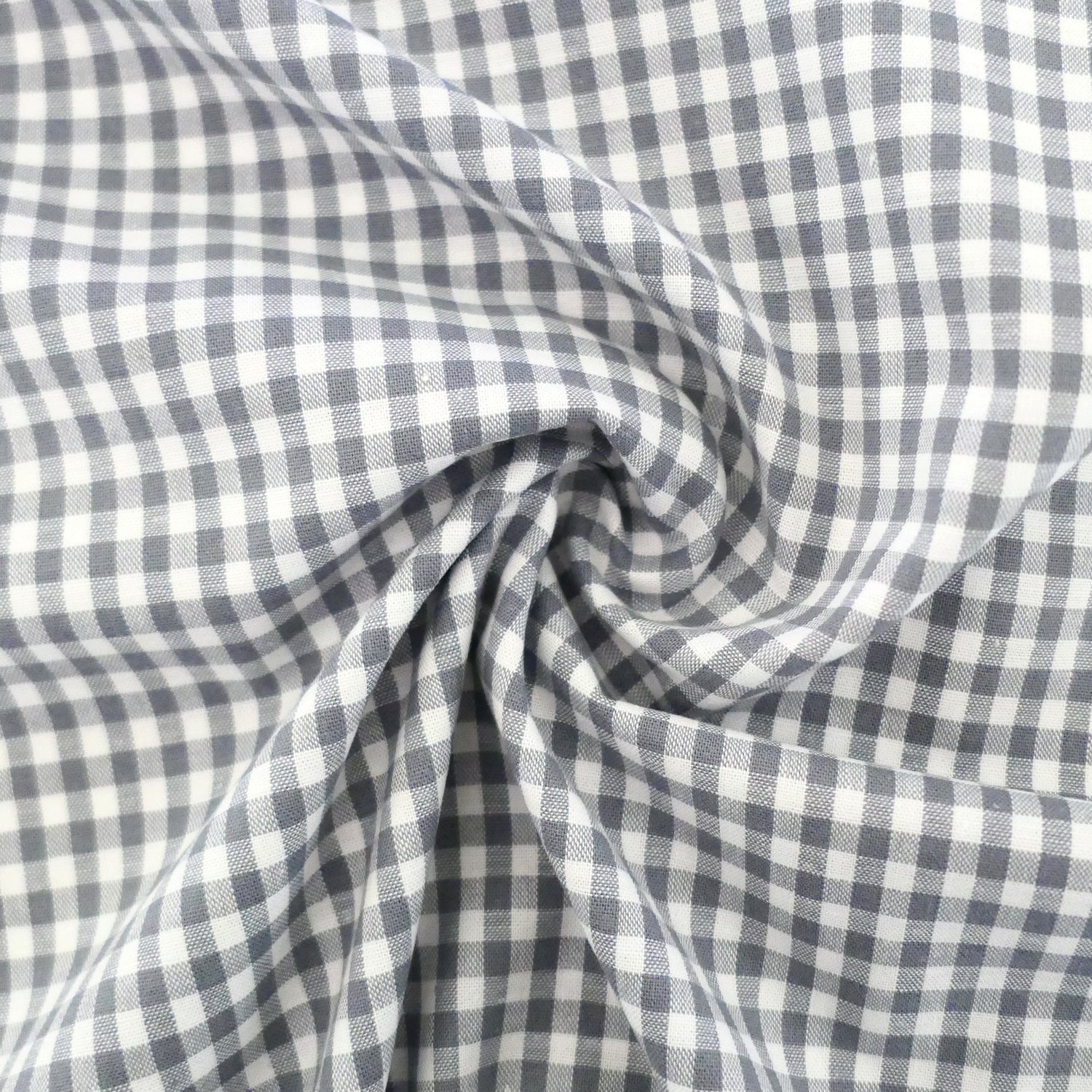Baumwollstoff, Vichykaro 5 mm, Grau, Meterware