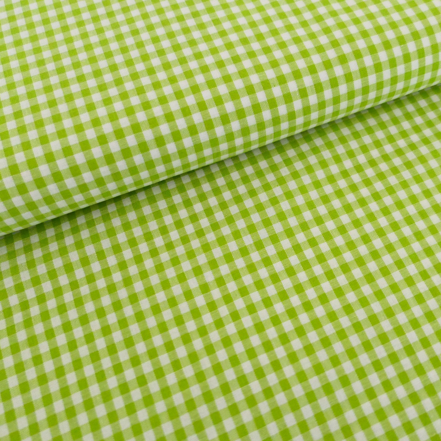 Baumwollstoff, Vichykaro 5 mm, Kiwi, Hellgrün, Meterware