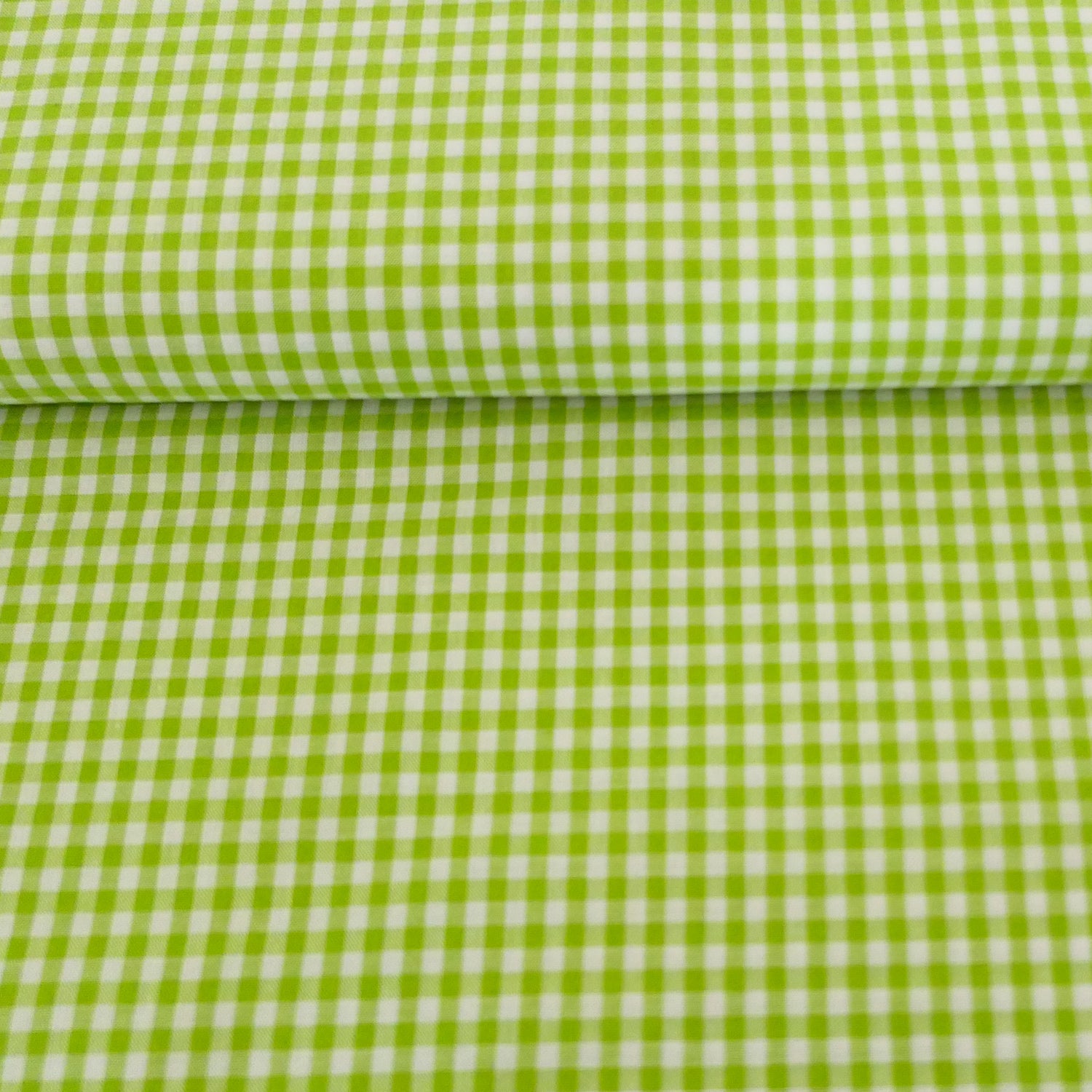 Baumwollstoff, Vichykaro 5 mm, Kiwi, Hellgrün, Meterware