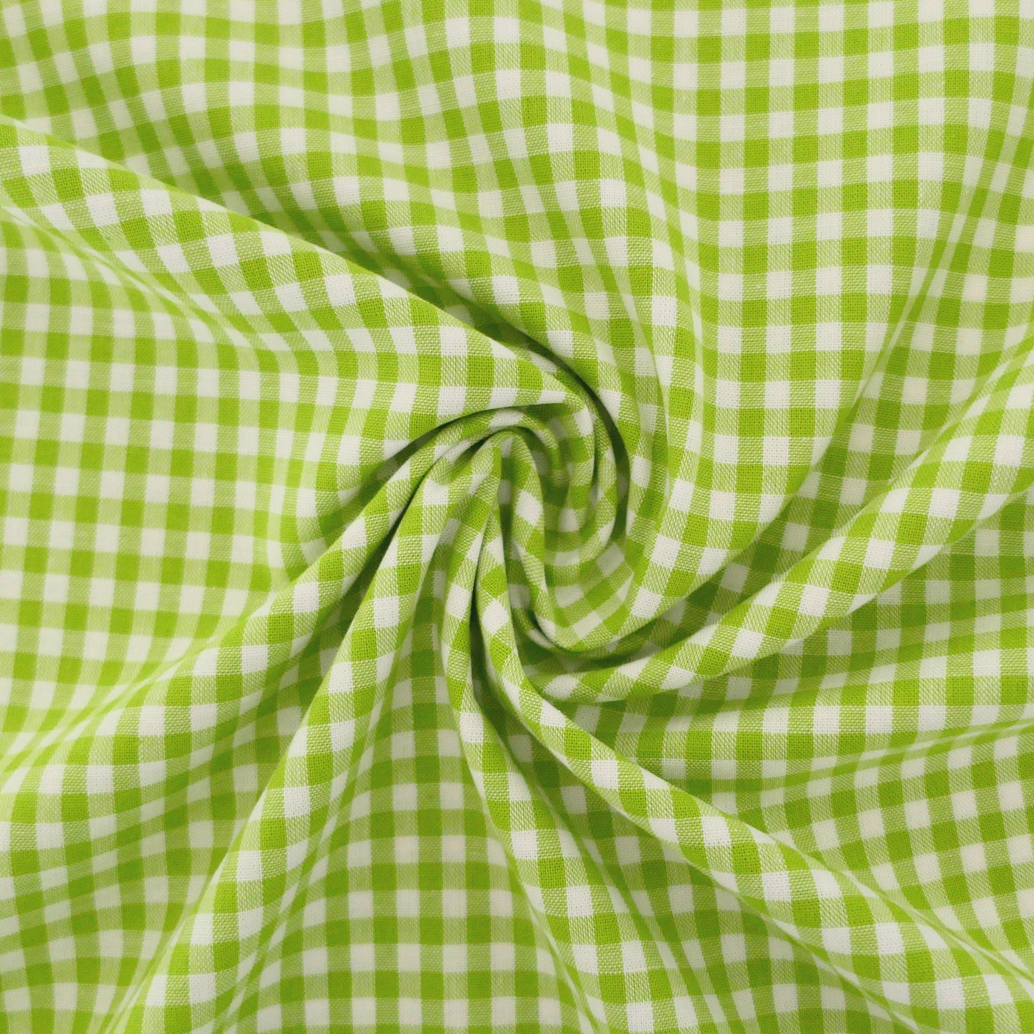 Baumwollstoff, Vichykaro 5 mm, Kiwi, Hellgrün, Meterware