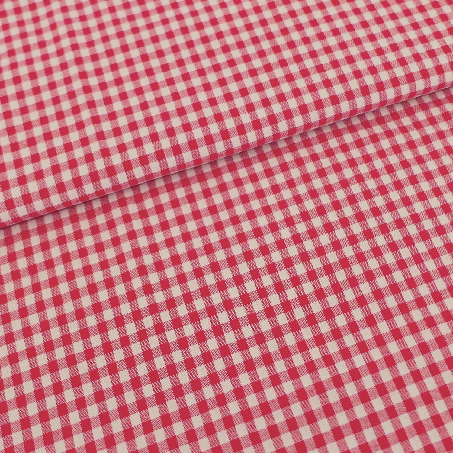 Baumwollstoff, Vichykaro 5 mm, Rot, Meterware