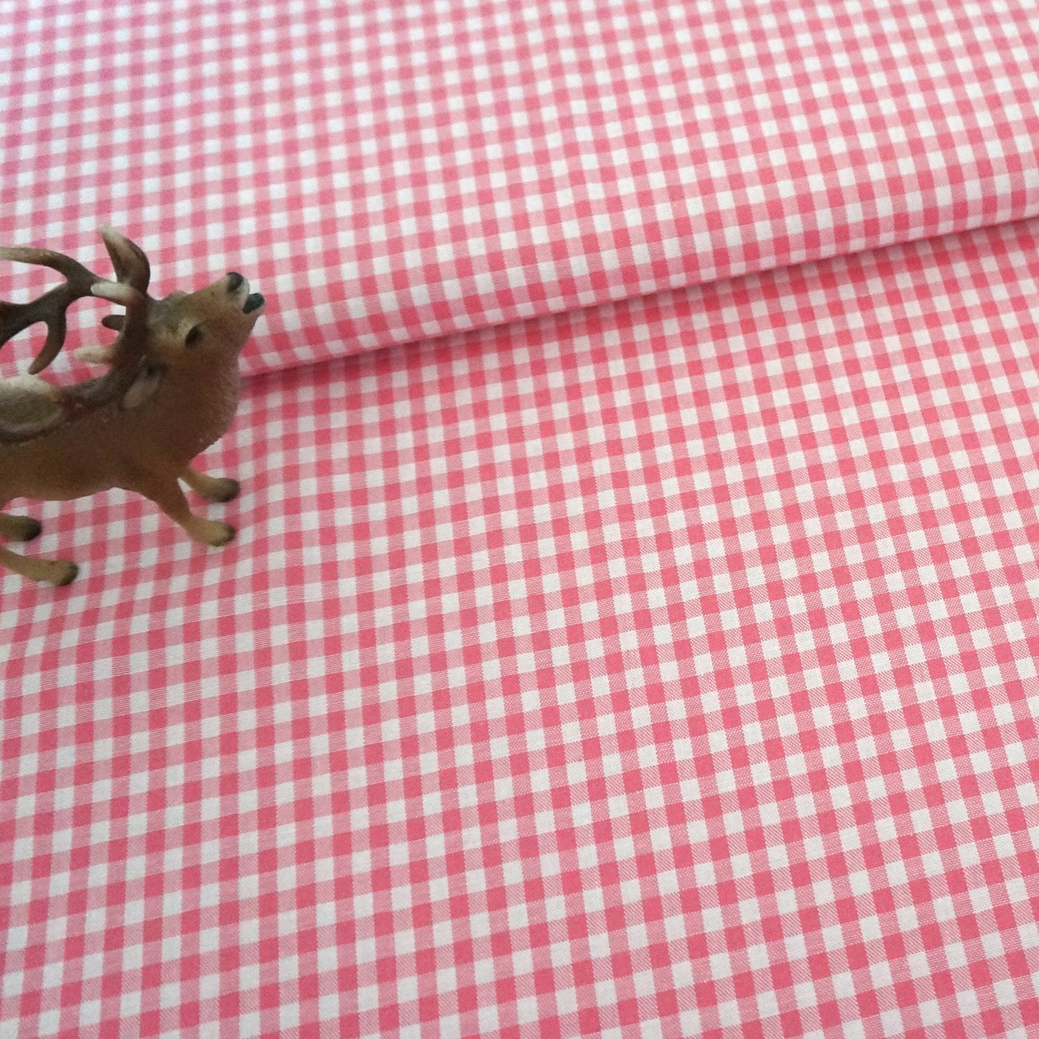 Baumwollstoff, Vichykaro 5 mm, Rosa, Meterware