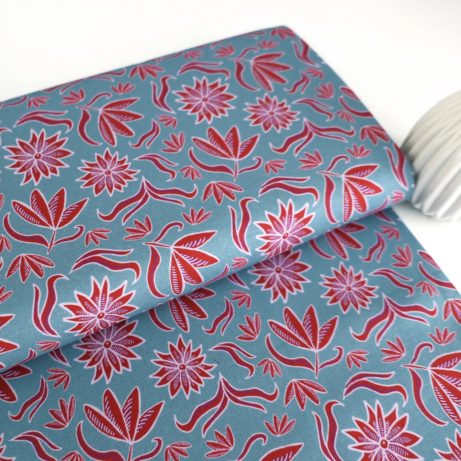 Canvas, Retro Flowers, Blumen, swafing, Mintblau, Meterware