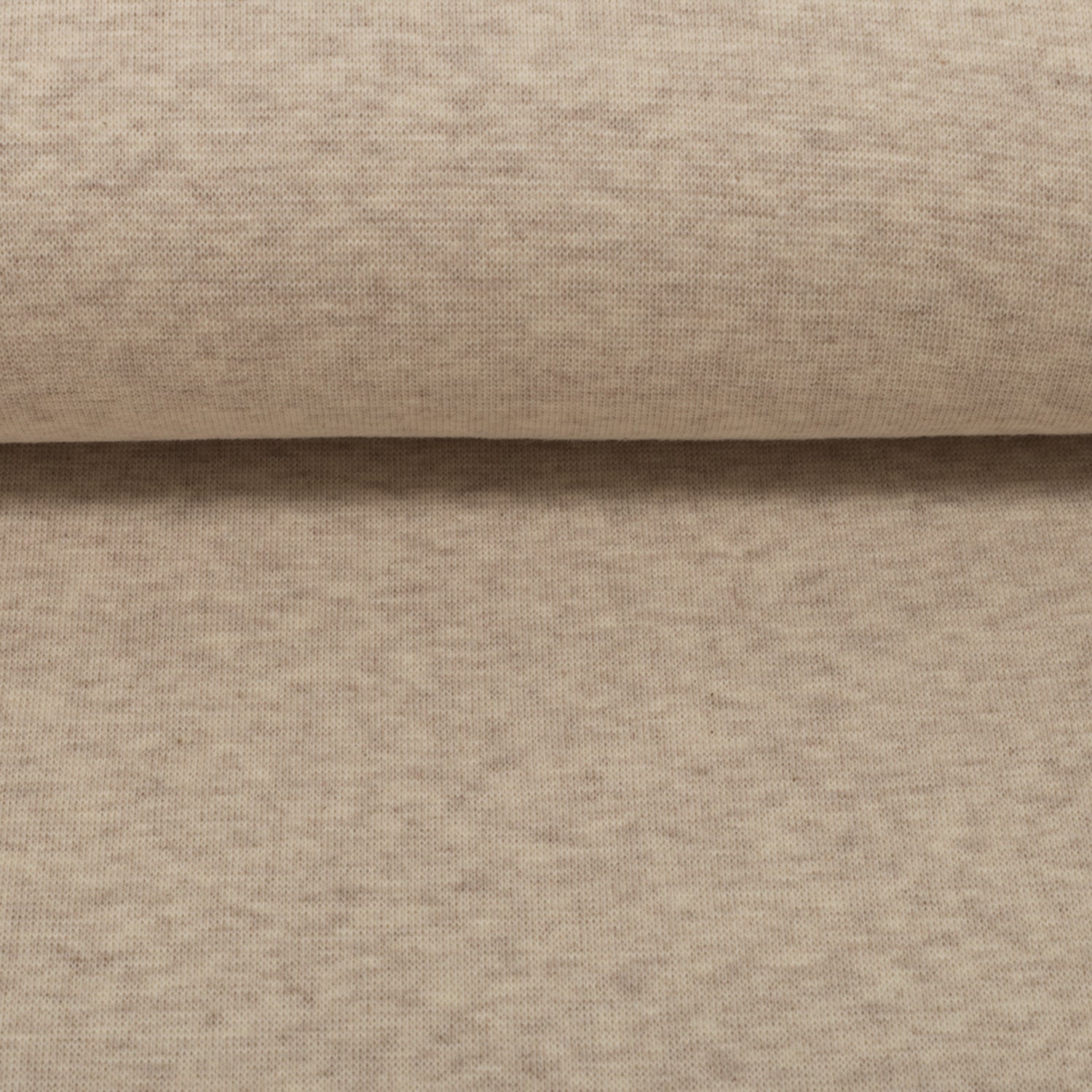 Bündchen, Heike, Uni, Beige, meliert, Meterware