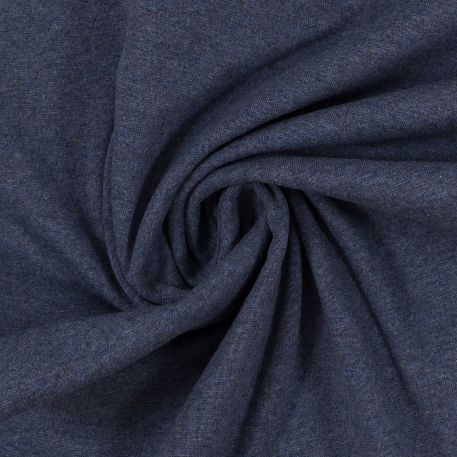 Bündchen, Heike, Uni, Blau, meliert, Meterware