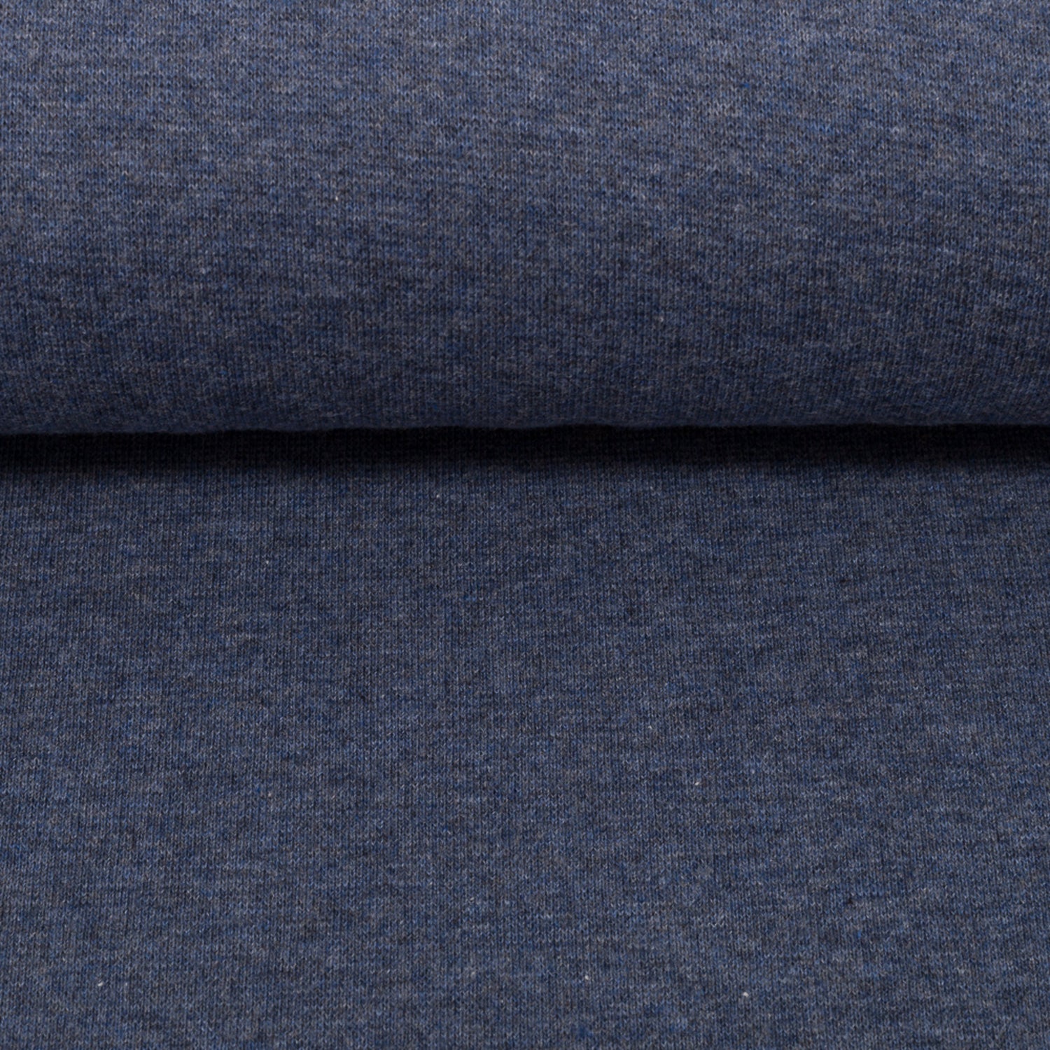Bündchen, Heike, Uni, Blau, meliert, Meterware