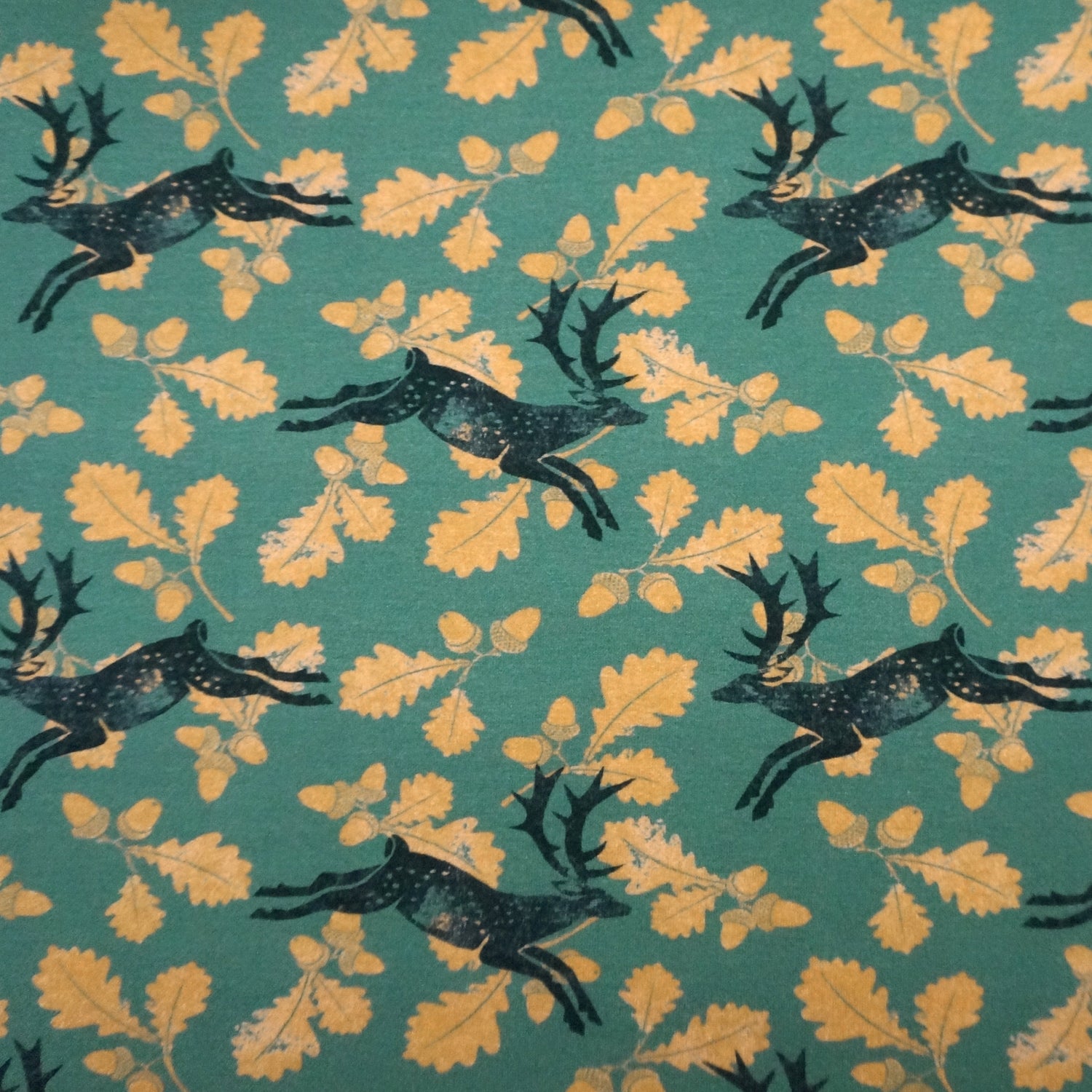 Jersey, Natural Stamp, Hirsche, Grün, swafing, Meterware