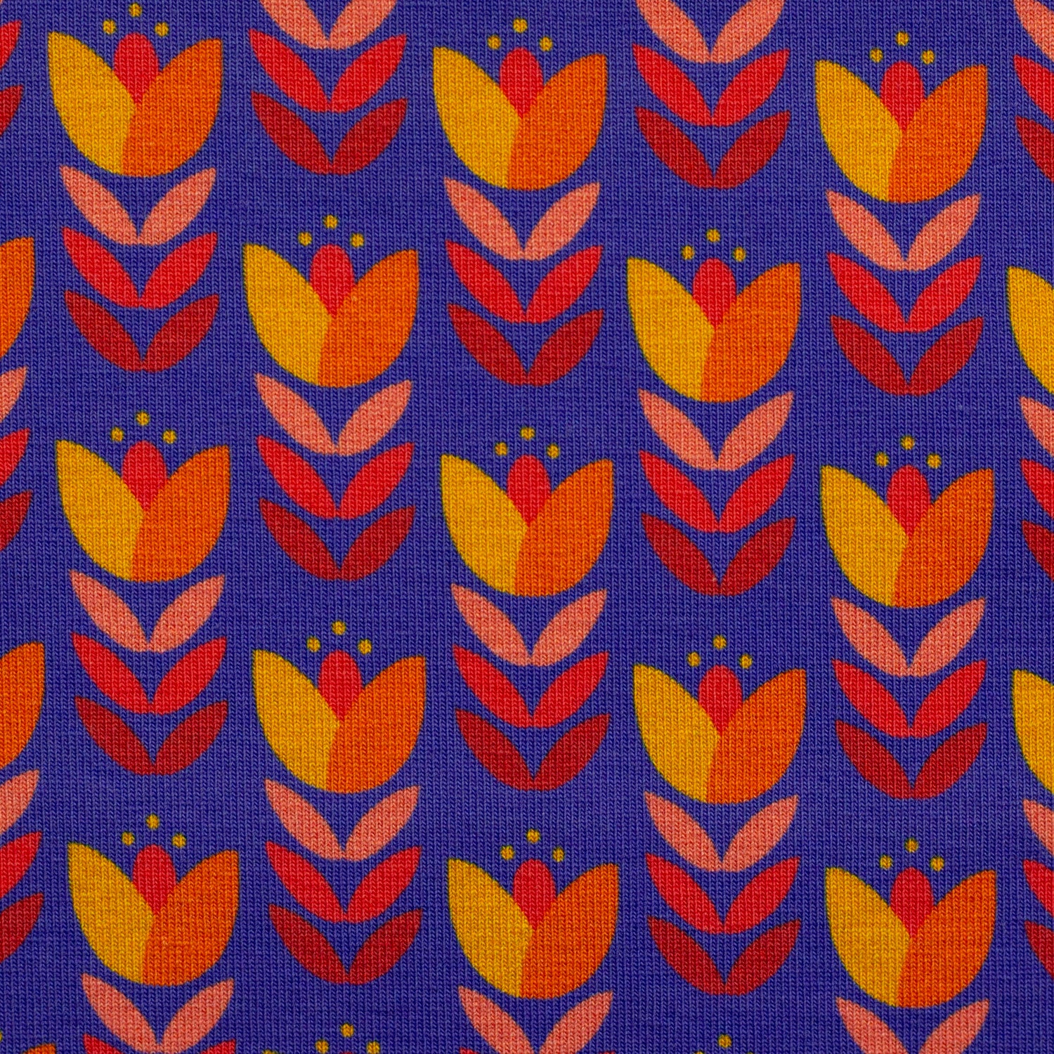 Jersey, Retro Tulpe, Feather Fan, Königsblau, swafing, Meterware