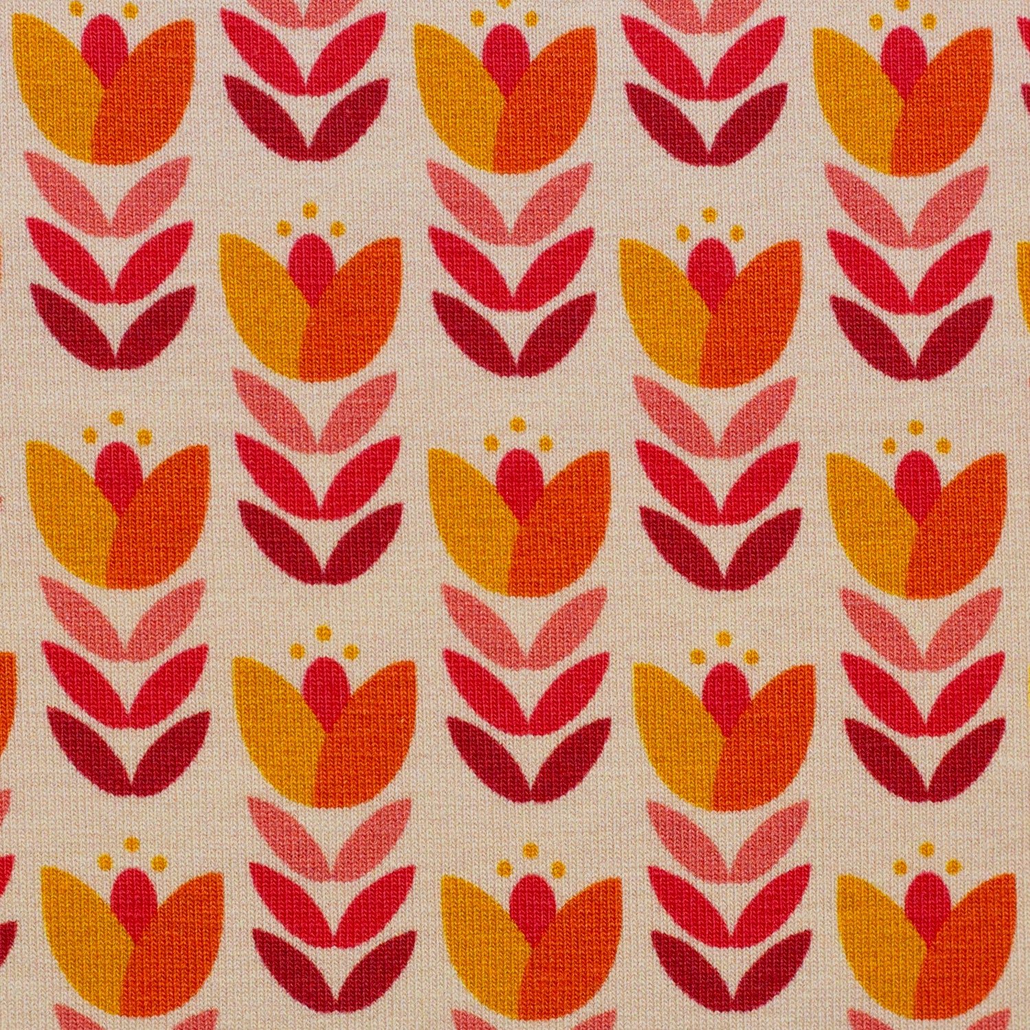 Jersey, Retro Tulpe, Feather Fan, Creme, swafing, Meterware