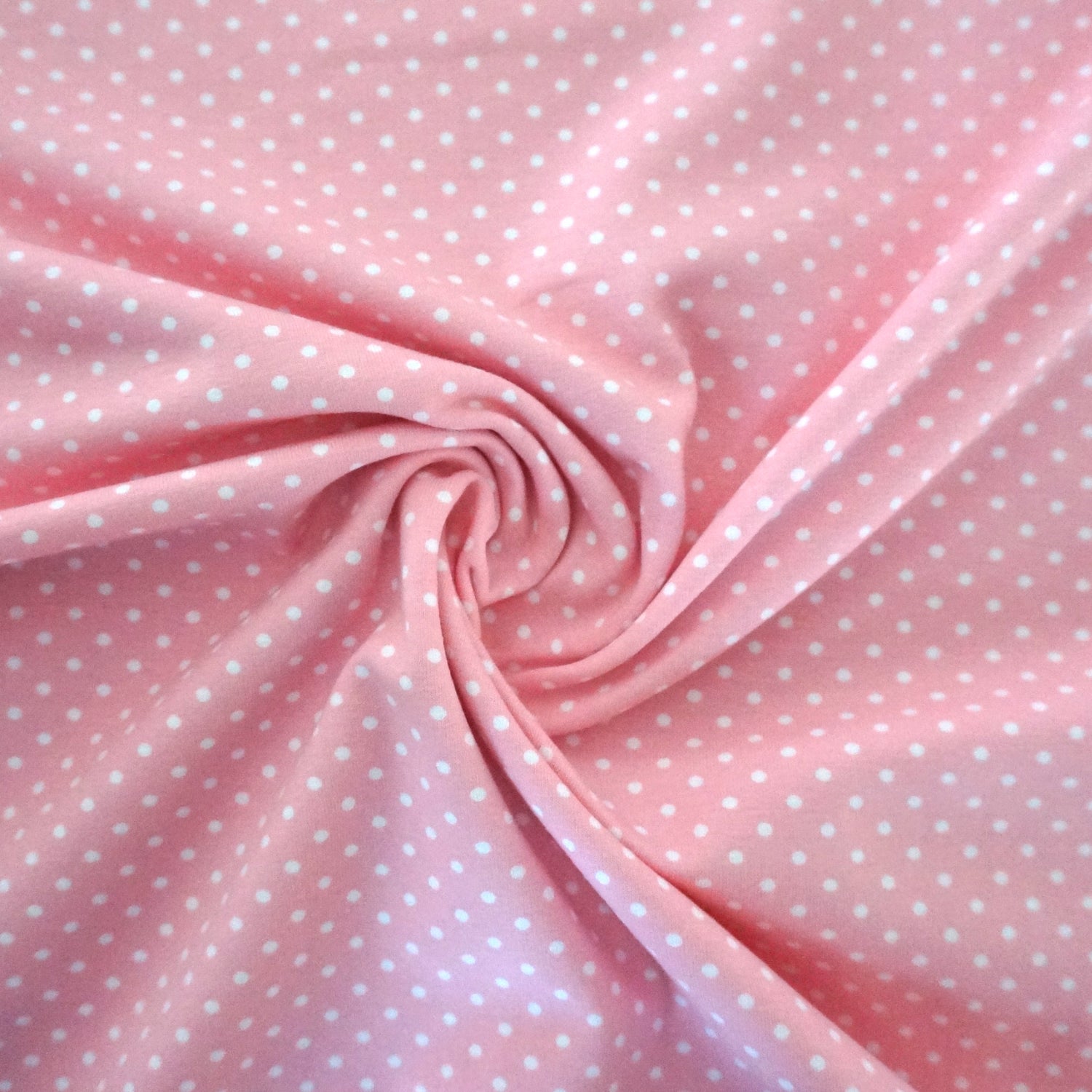 Jersey, kleine Punkte, Verena, Rosa/Weiß, Meterware